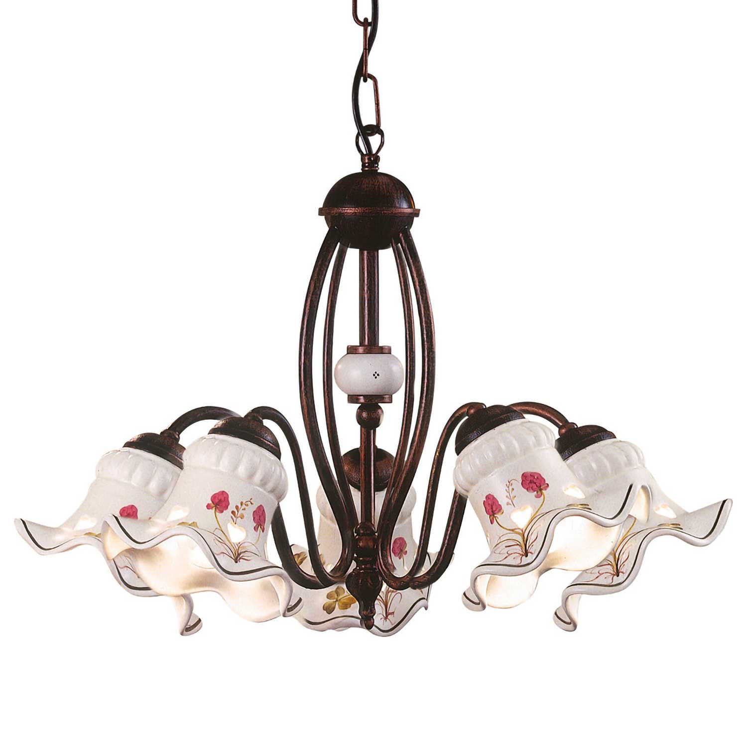 Chieti - Винтажная люстра-люстра из стали и керамики с цветами