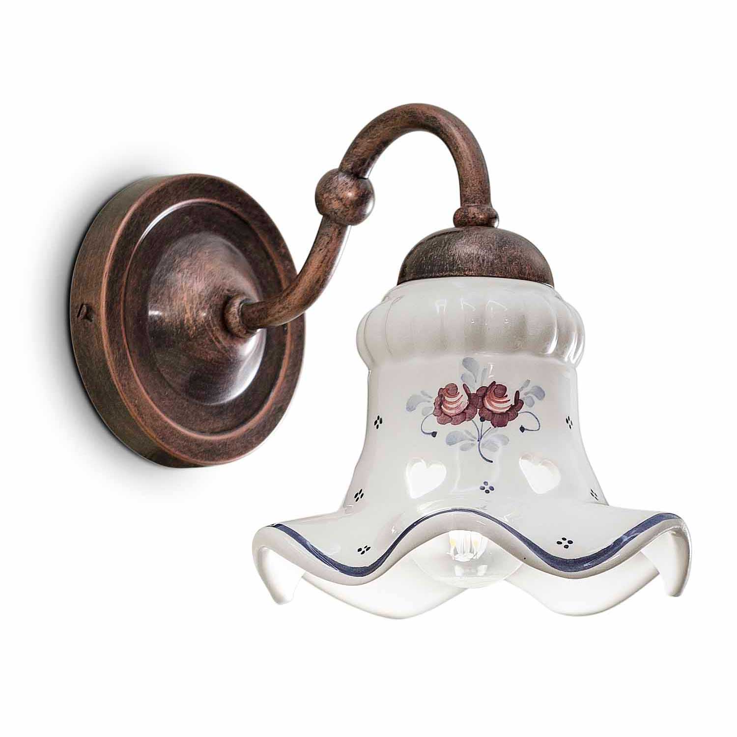 Chieti - Applique murale blanche fleurie pour salon baroque