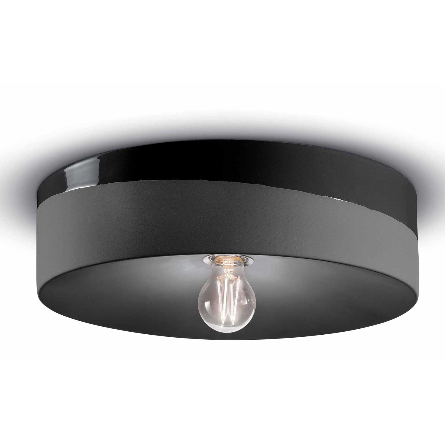 Pi - Plafonnier rond en céramique coloré pour salon contemporain