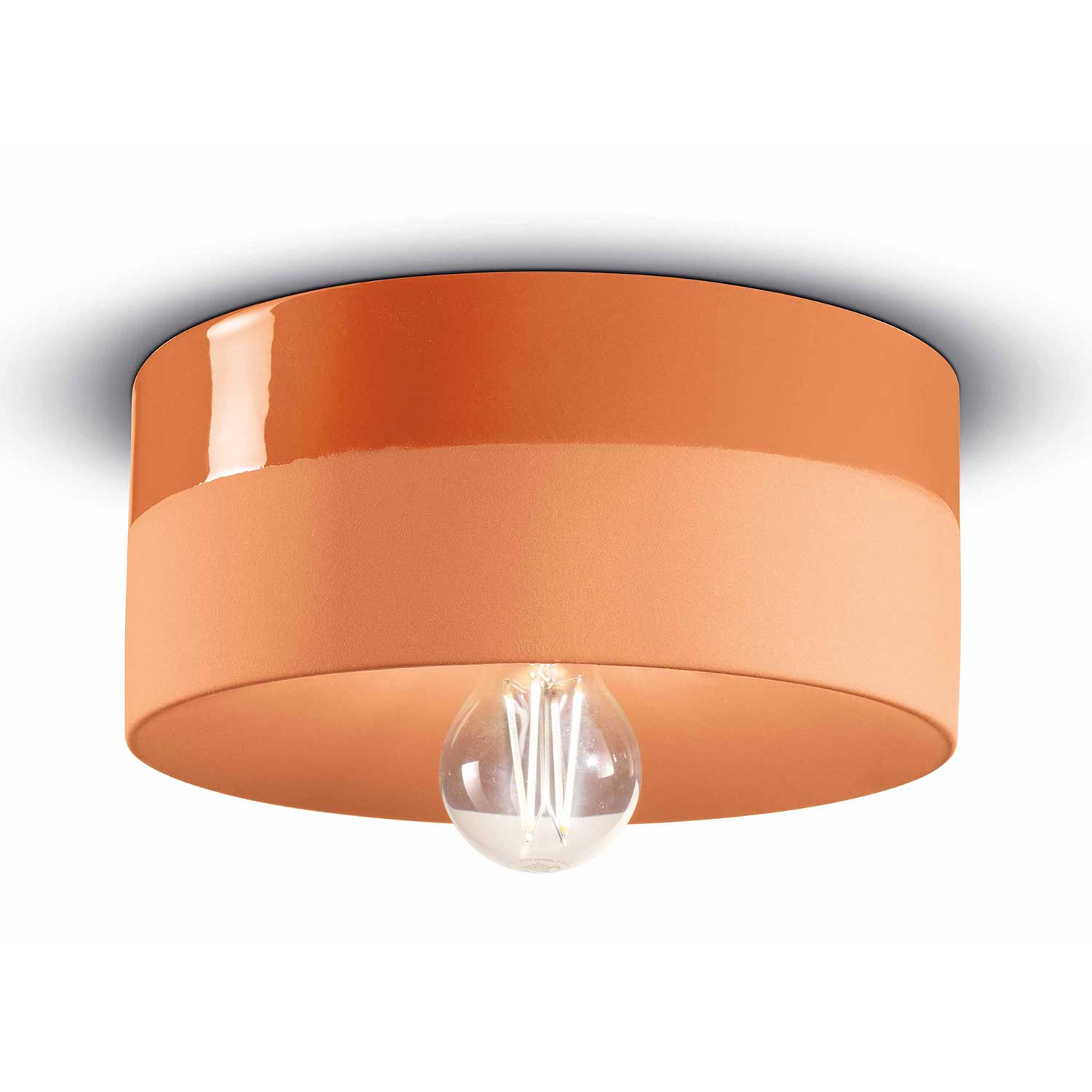 Pi - Plafonnier rond en céramique coloré pour salon contemporain