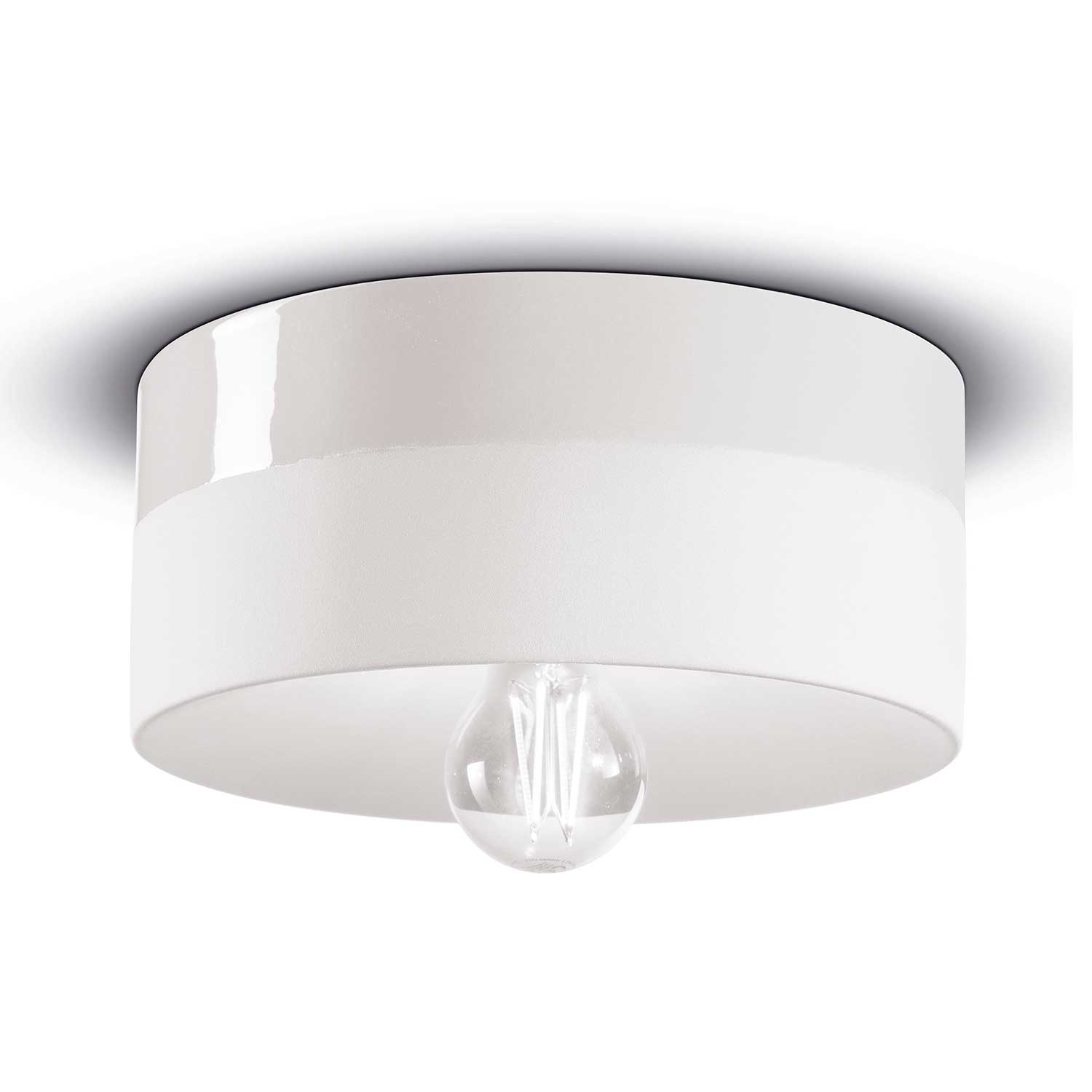 Pi - Plafonnier rond en céramique coloré pour salon contemporain