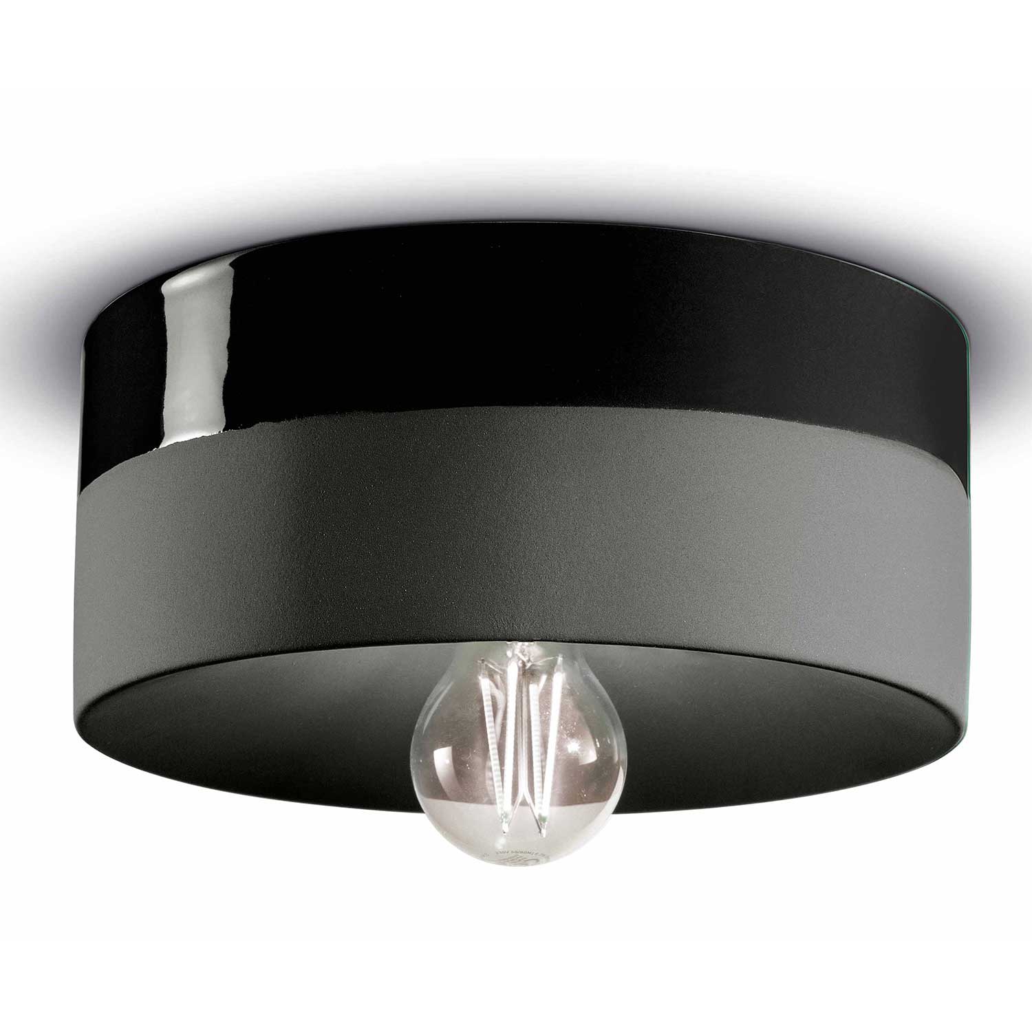 Pi - Plafonnier rond en céramique coloré pour salon contemporain