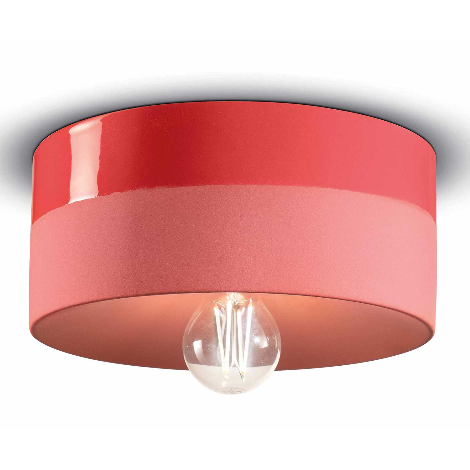 Pi - Plafonnier rond en céramique coloré pour salon contemporain