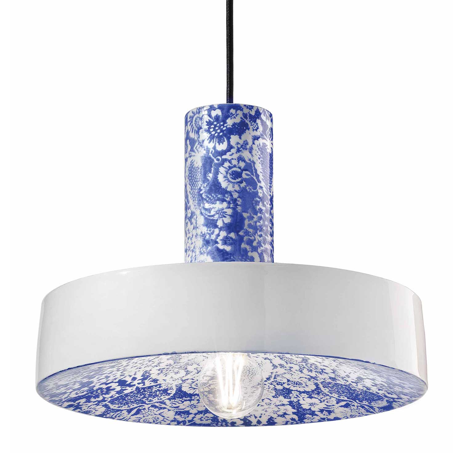 Pi - Ceramic pendant light with Asian motifs for kitchen