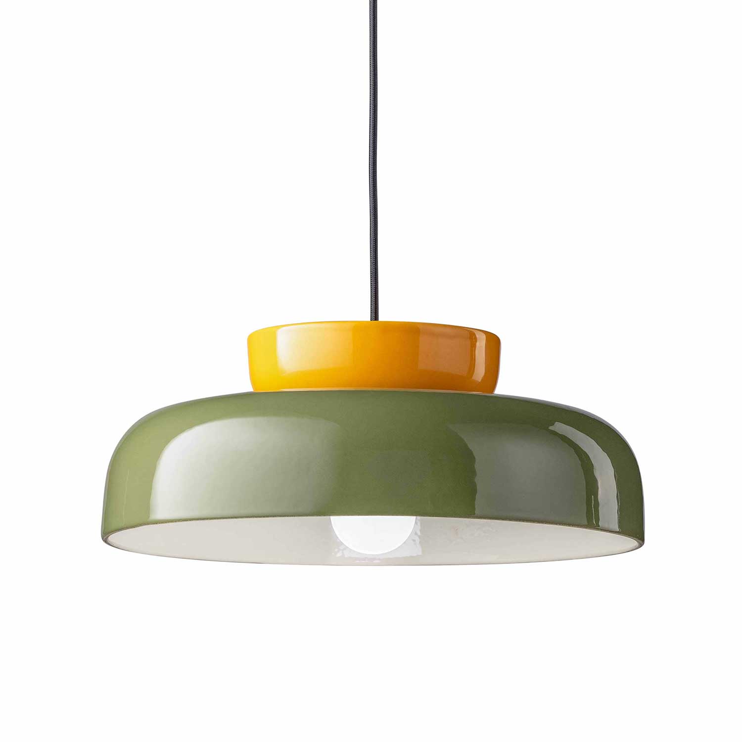 Ferroluce Maracana - Ceramic and glass pendant light Ø 37 cm