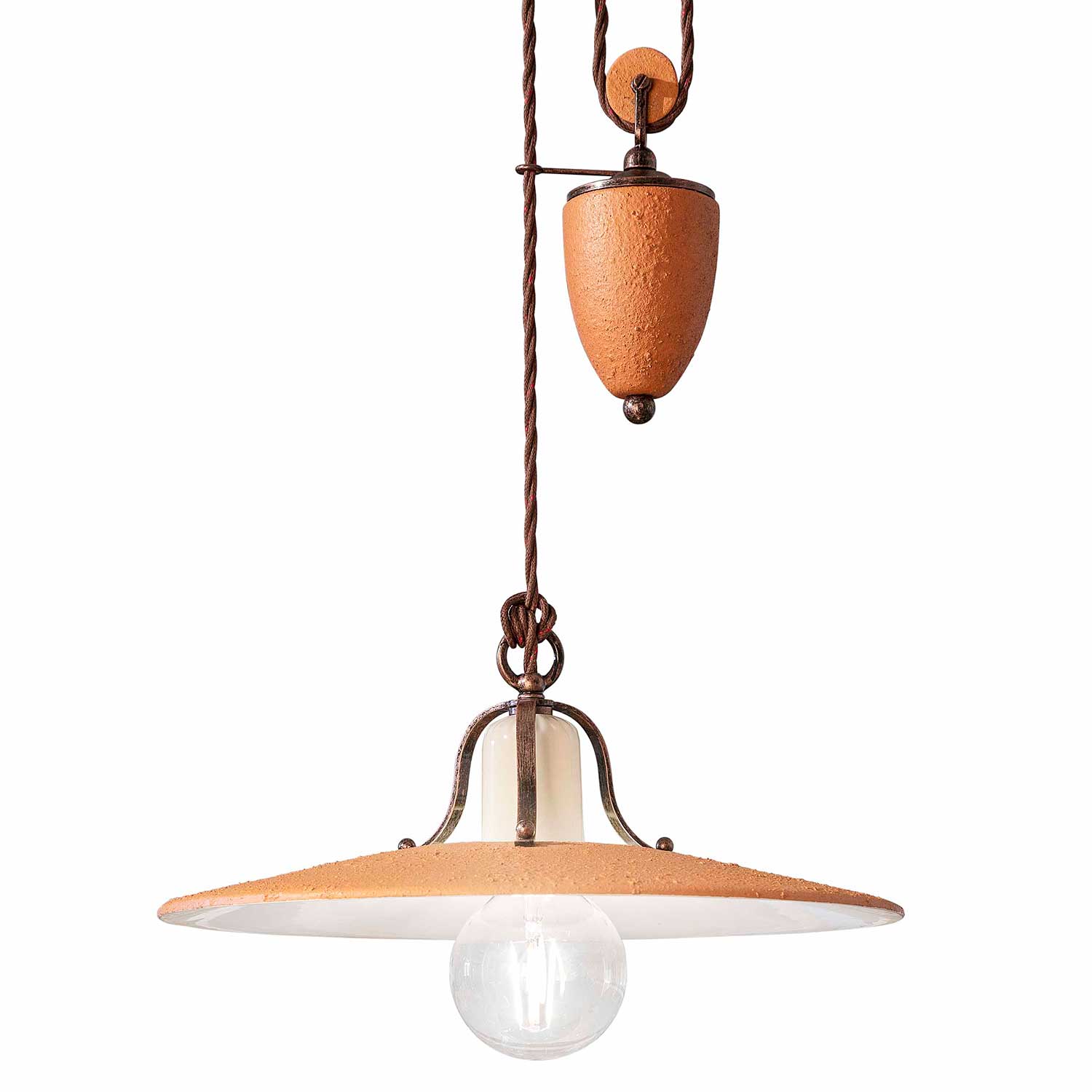 Bologna - Ceramic pendant light with terracotta effect in vintage style