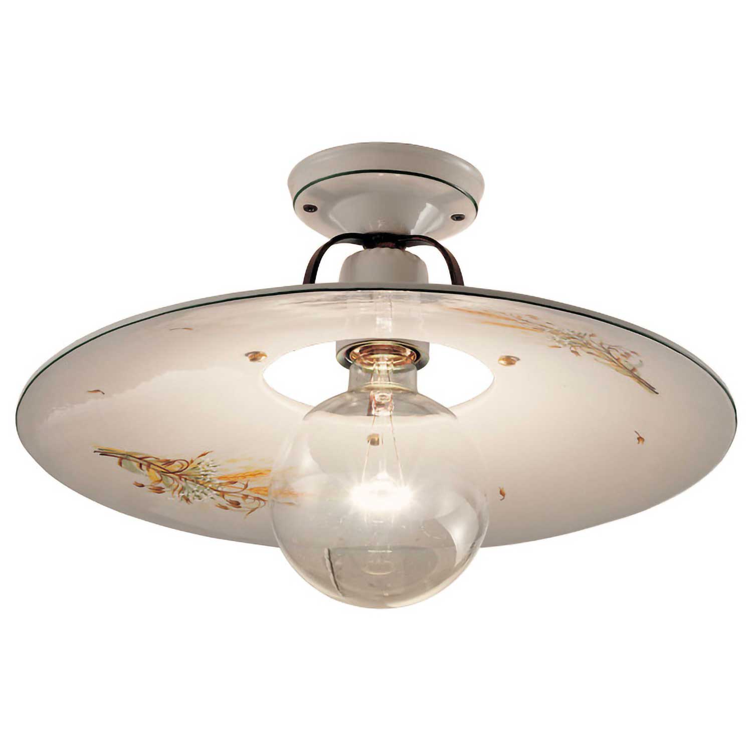 Bologna - Plafonnier céramique vintage avec motifs fleurs