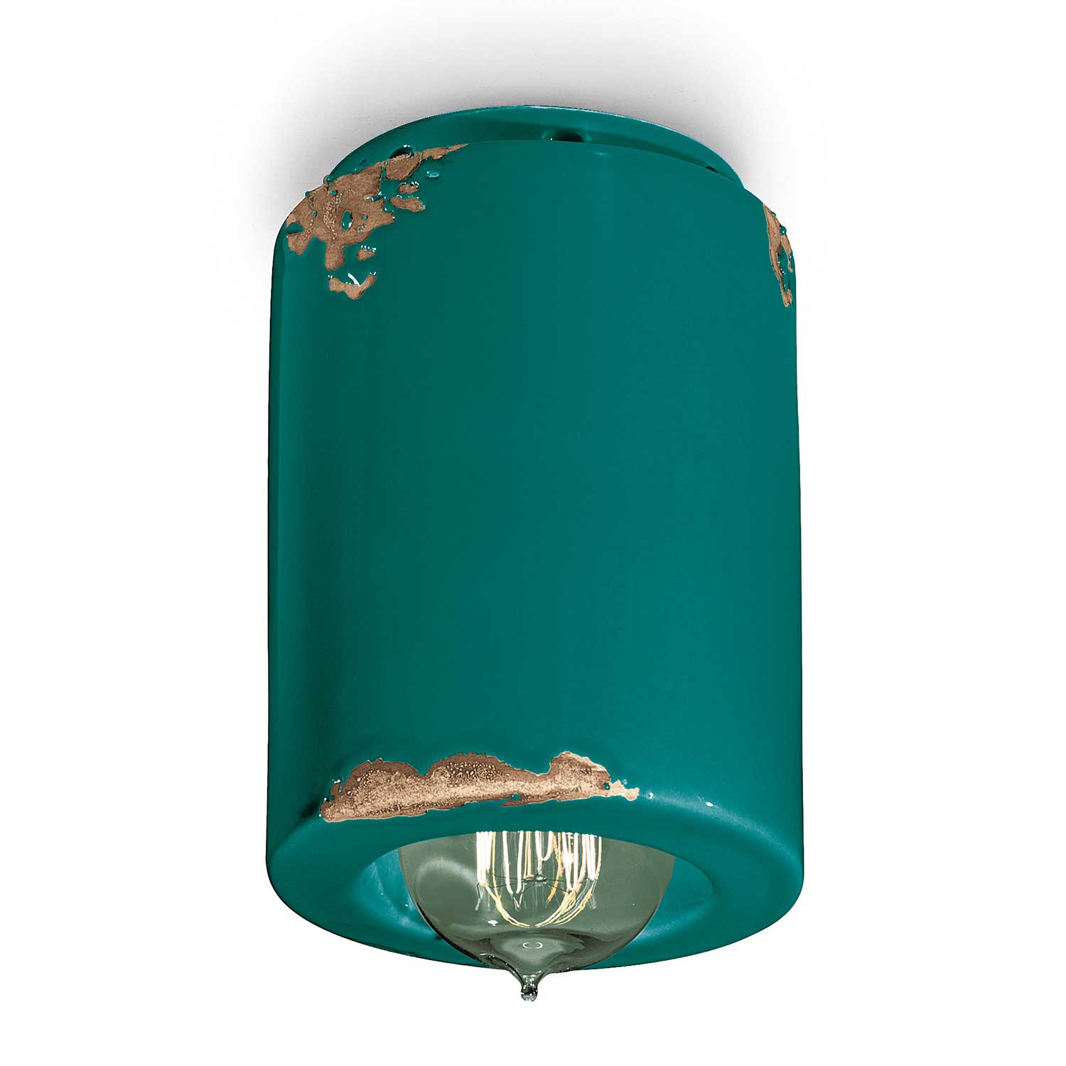 Vintage - Vintage-Deckenstrahler aus Keramik mit gealtertem Effekt