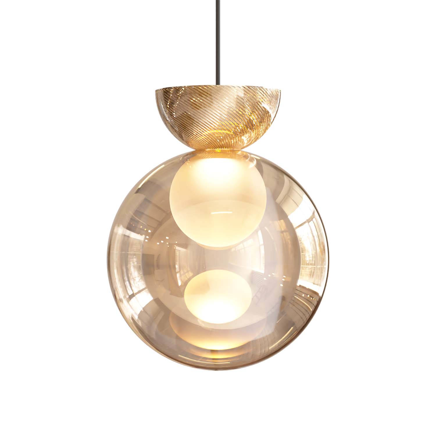 CHARM - Suspension luxueuse sphère en verre contemporaine