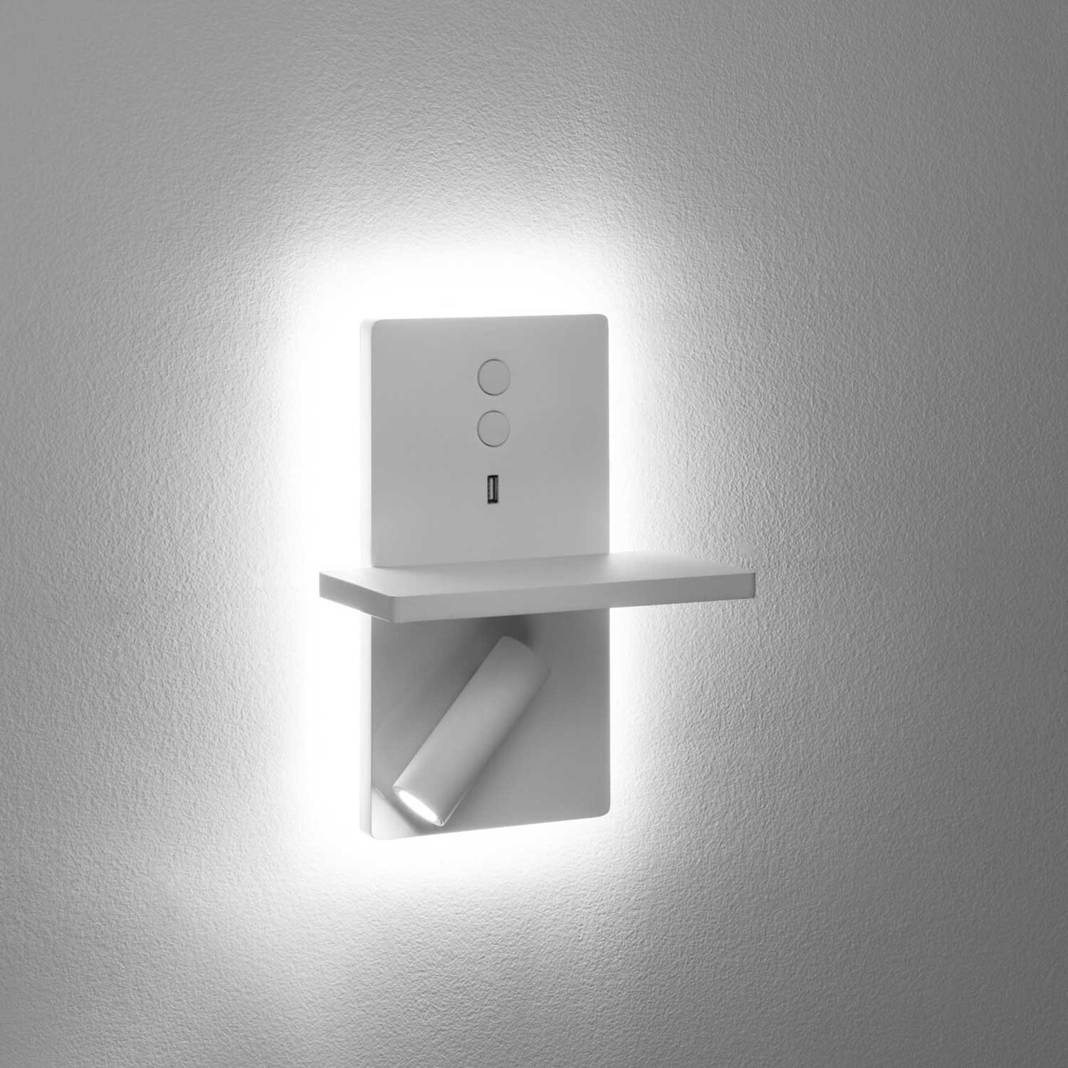 E-lamp - Applique murale LED liseuse avec chargeur USB-C et induction
