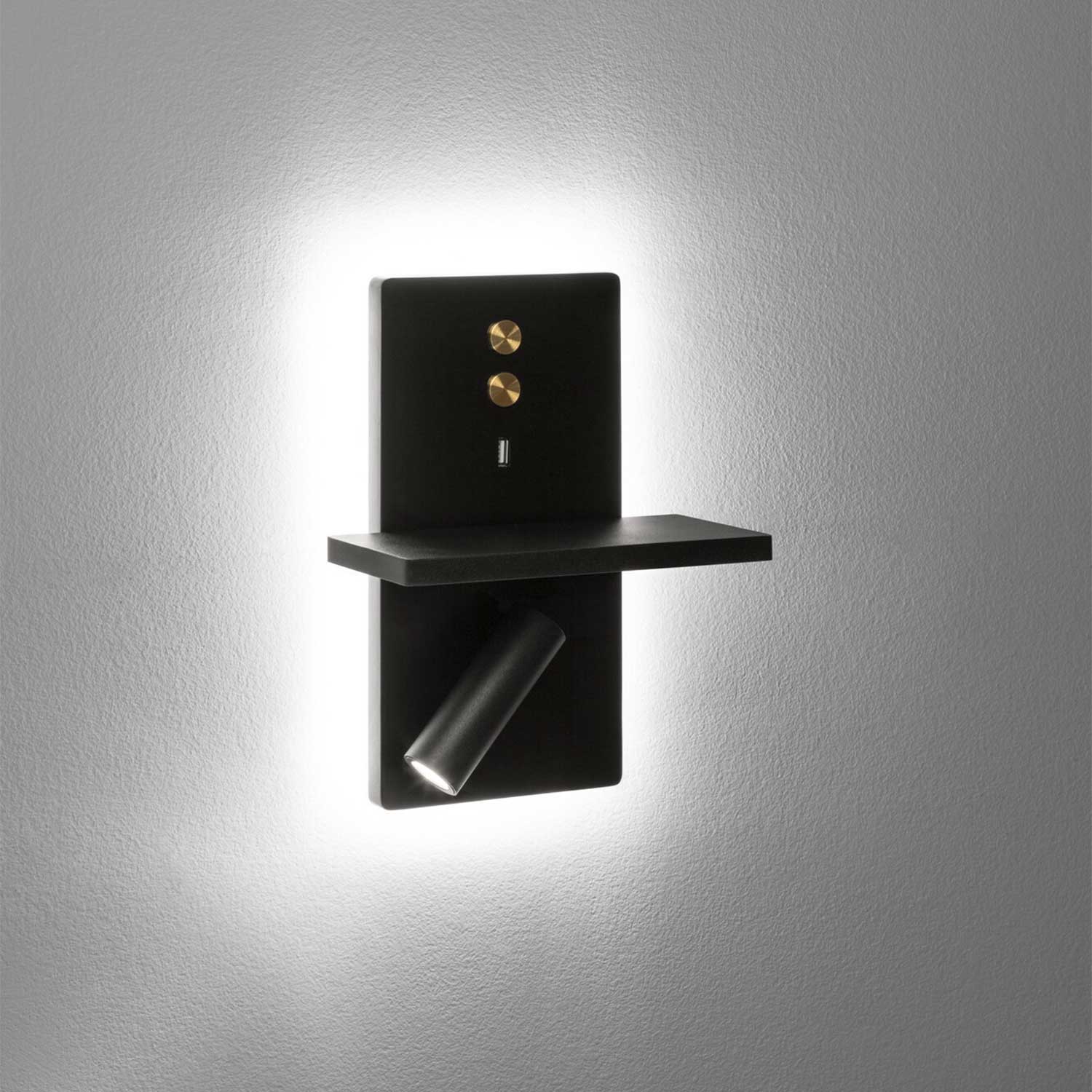 E-lamp - Applique murale LED liseuse avec chargeur USB-C et induction