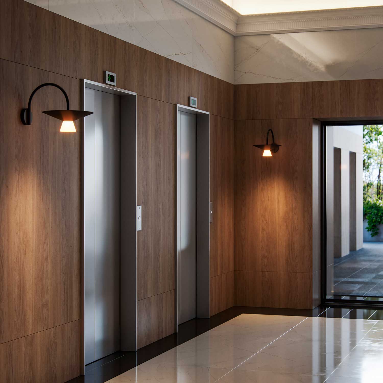 Belt - Applique murale LED design contemporain en acier avec abat-jour modulable