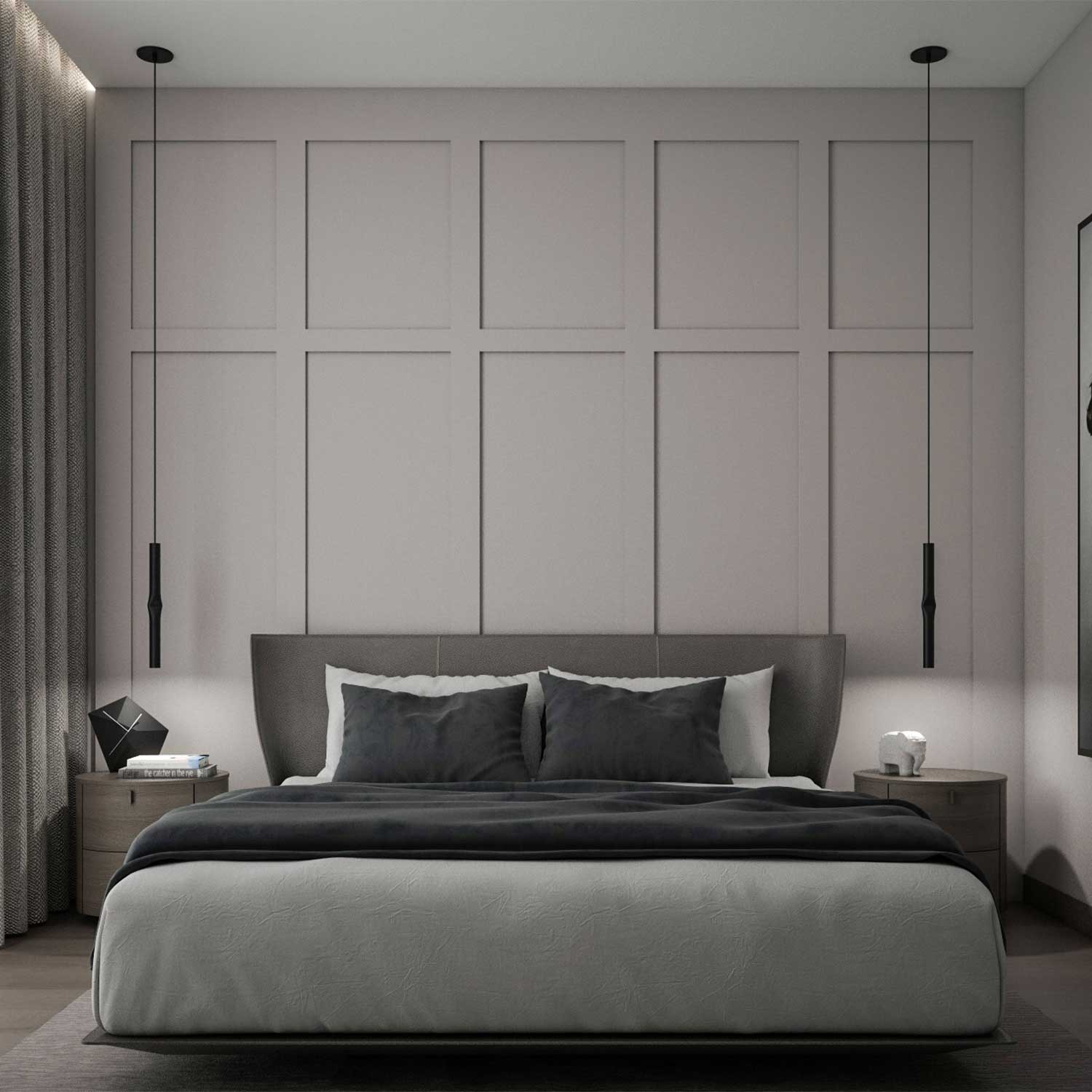 Flow - Designer-Pendelleuchte aus Stahl fürs Schlafzimmer