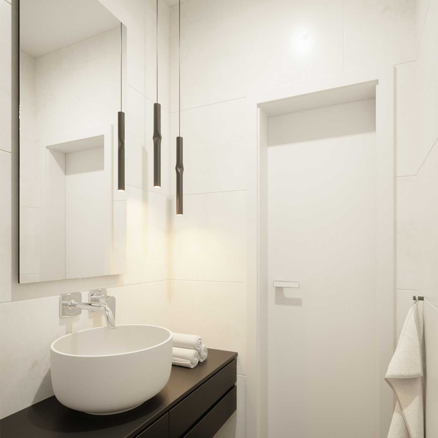 Flow - Designer-Pendelleuchte aus Stahl fürs Schlafzimmer