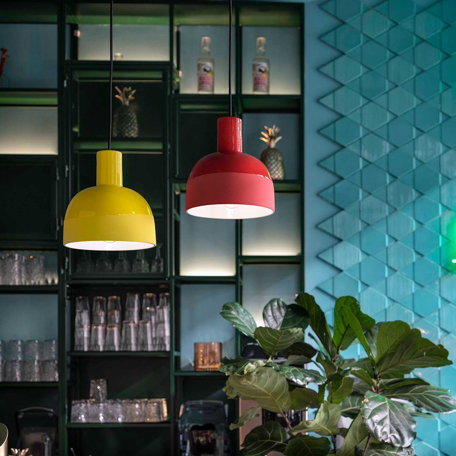 Caxixi - Luminaire suspendu cuisine en céramique colorée