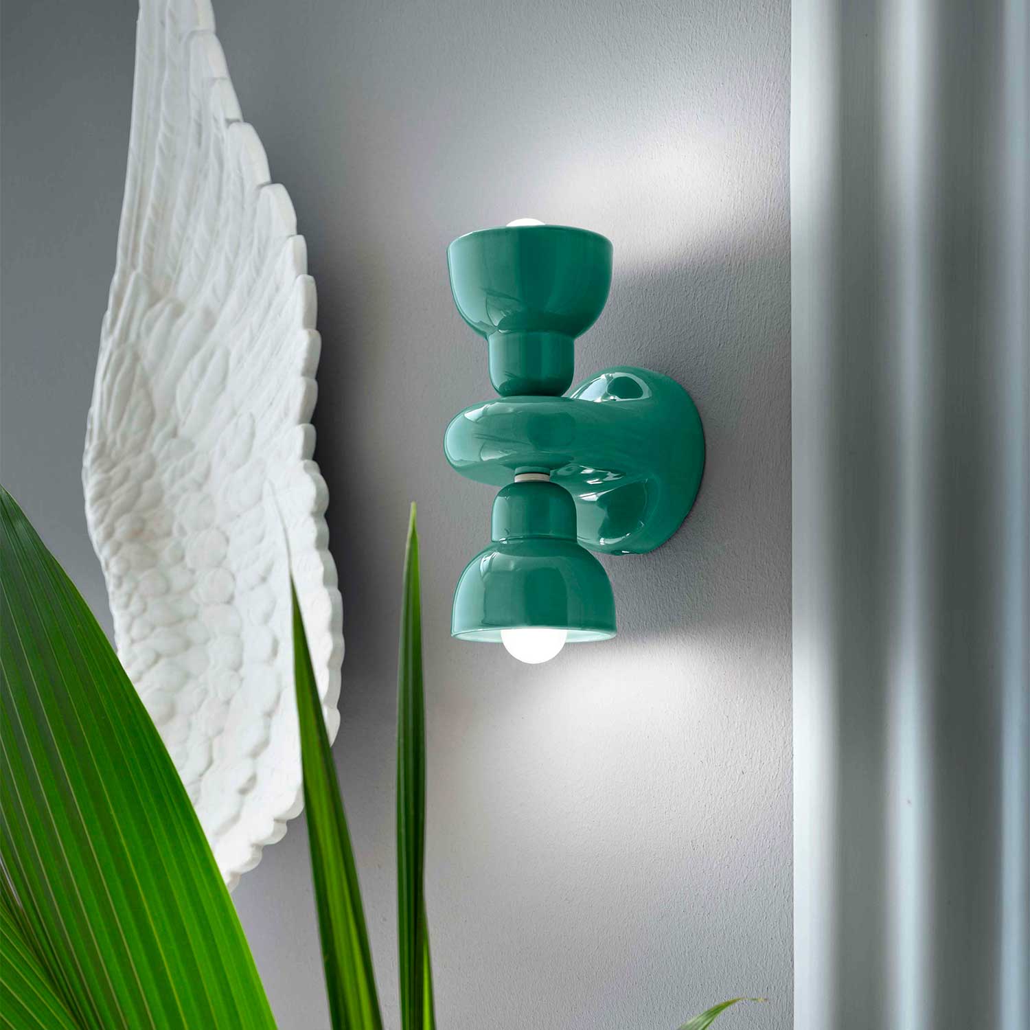 Berimbau - Applique murale en céramique design éclairage haut et bas