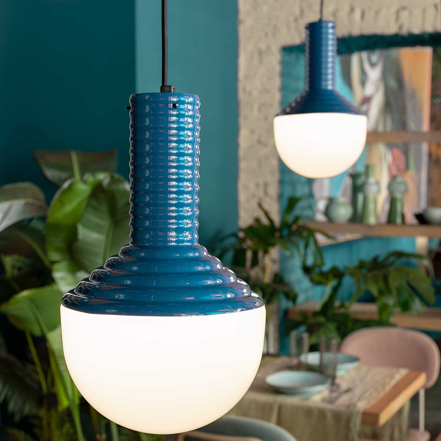 Selaron - Colorful ceramic designer chandelier for dining room