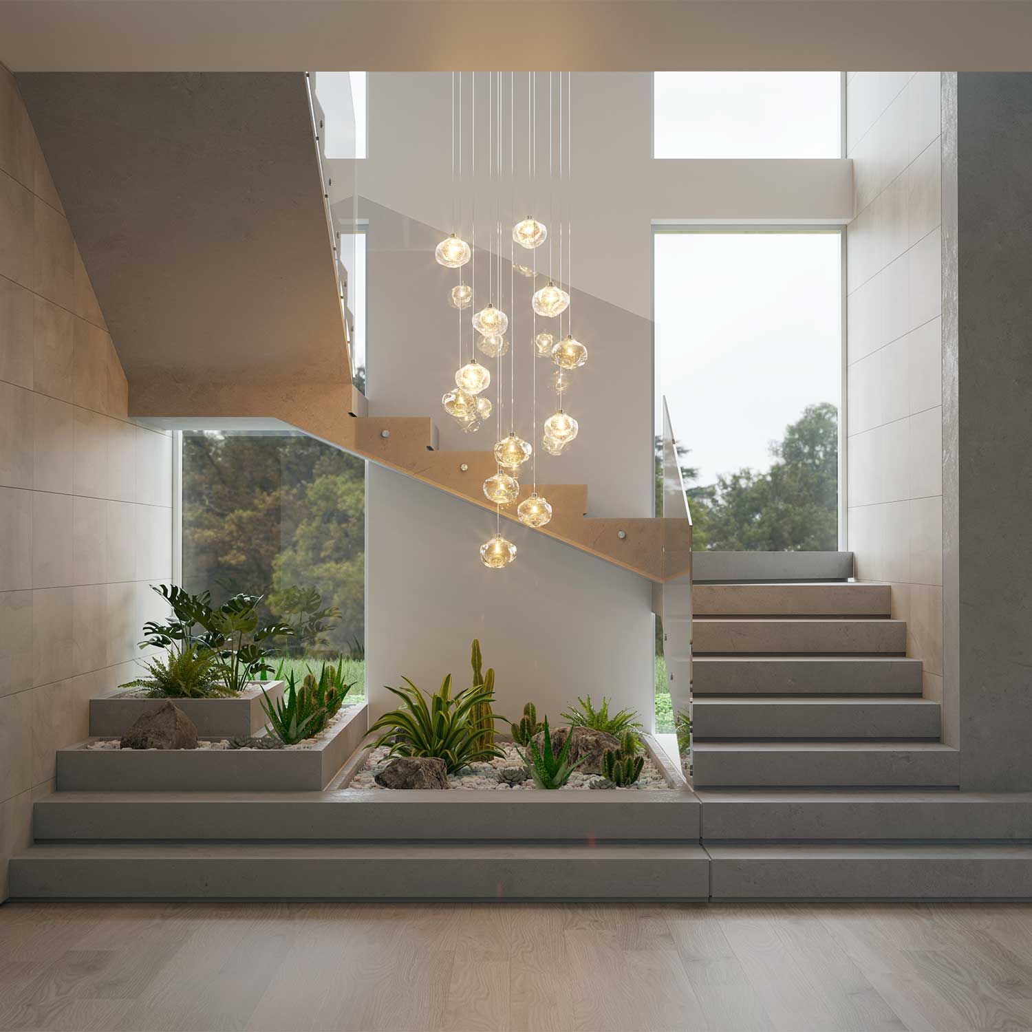 Raw - Suspension luxueuse LED en verre design intérieur