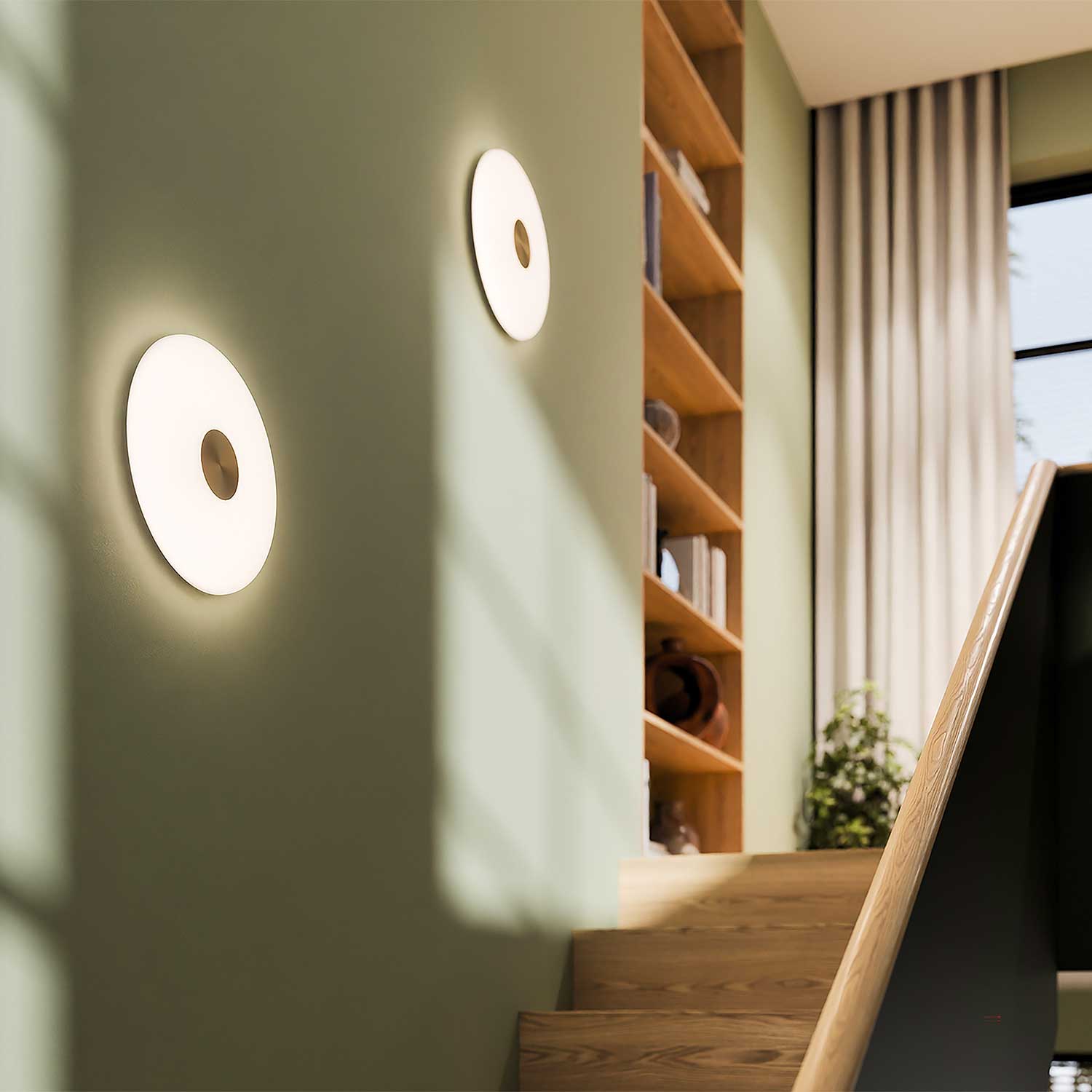 Glint - Applique murale ronde design en verre opal