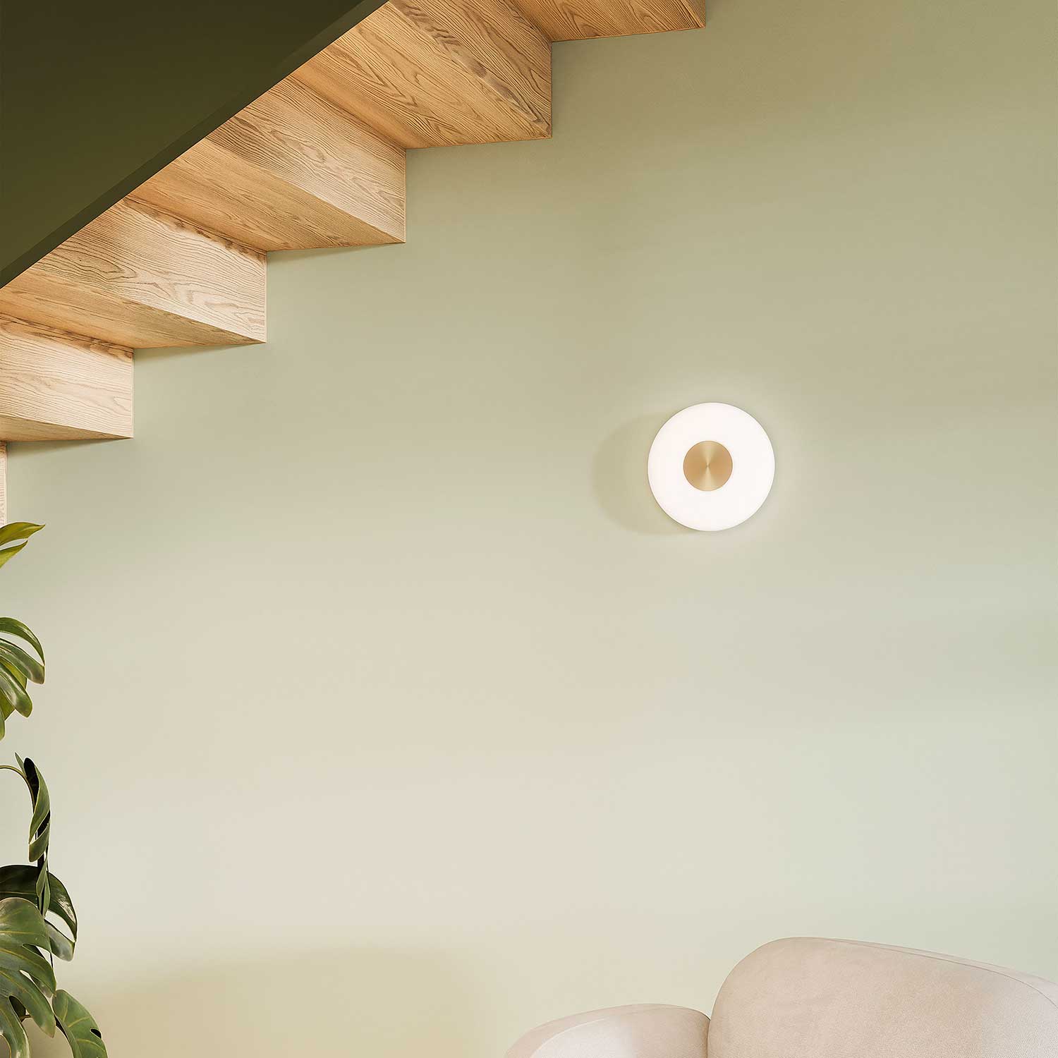 Glint - Applique murale ronde design en verre opal
