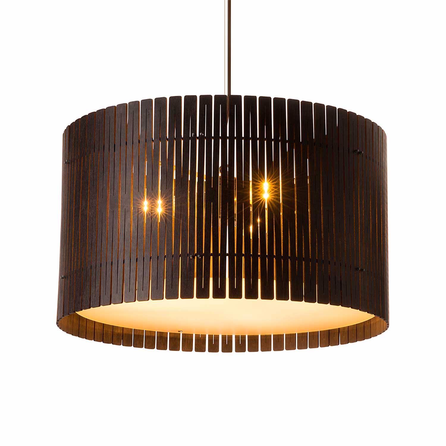 Kerflights Drum - Suspension luminaire bois design pour salon