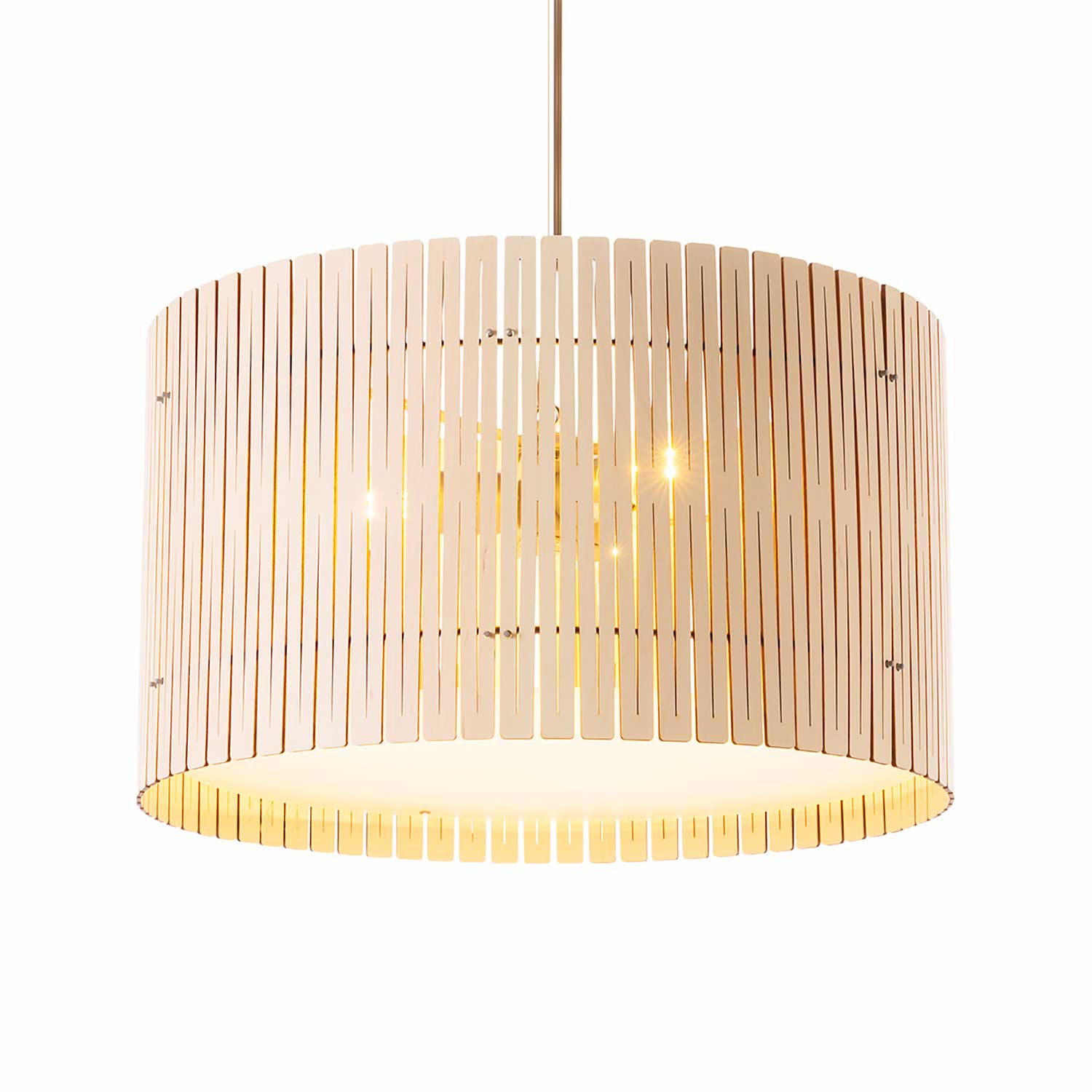 Kerflights Drum - Suspension luminaire bois design pour salon