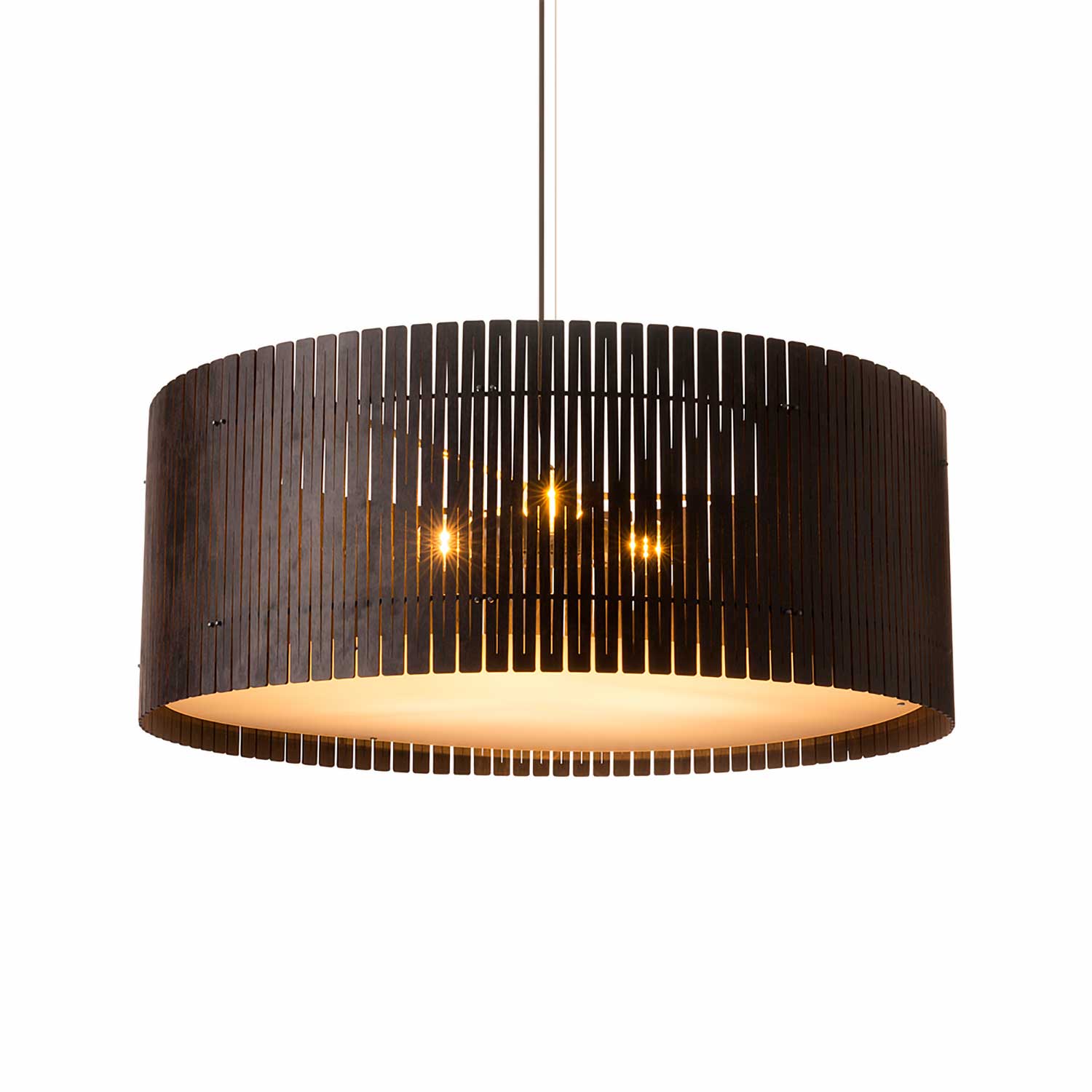 Kerflights Drum - Suspension luminaire bois design pour salon