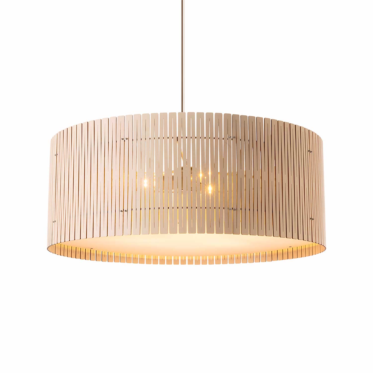 Kerflights Drum - Suspension luminaire bois design pour salon