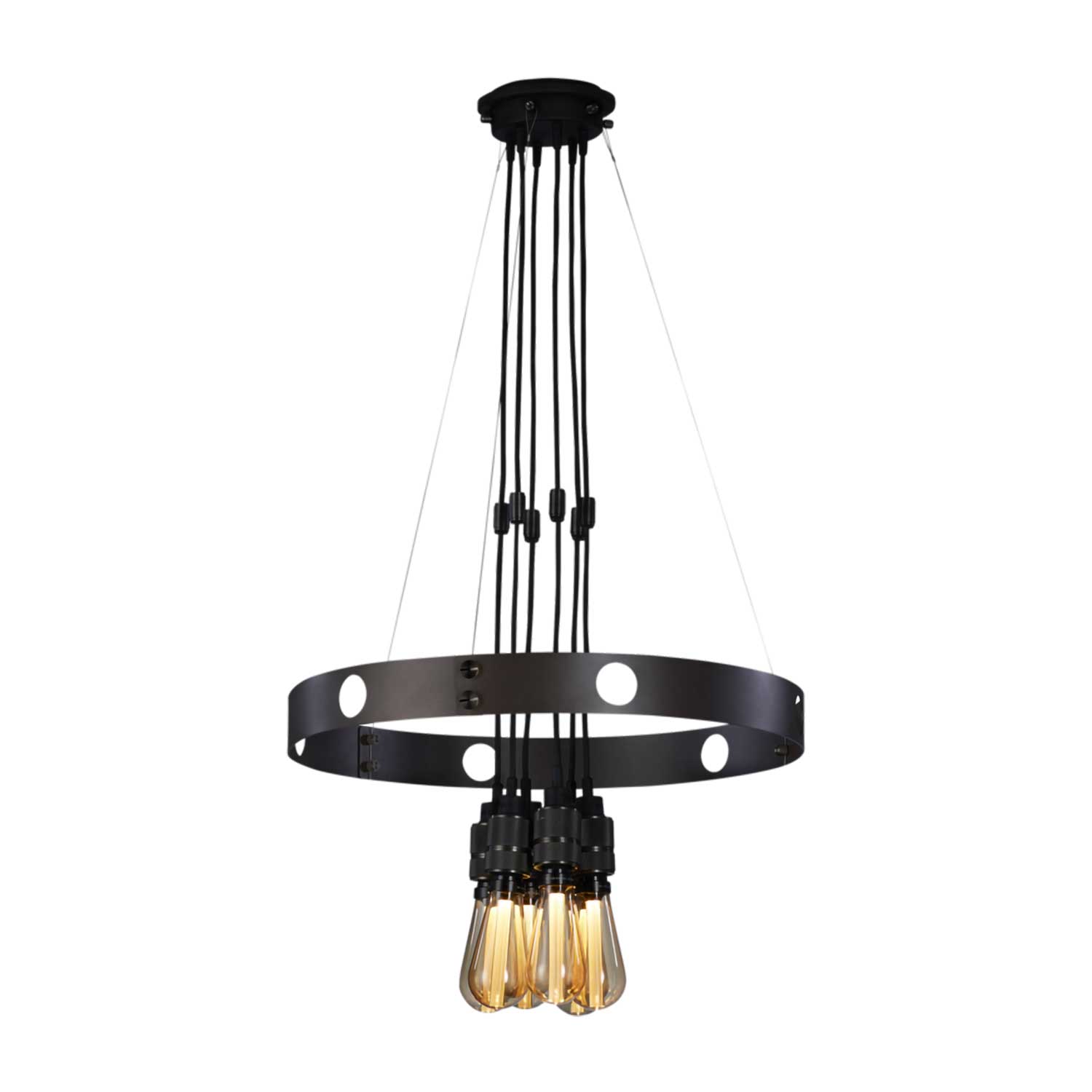 Hero Light - Industrial metal chandelier and bulbs for kitchen