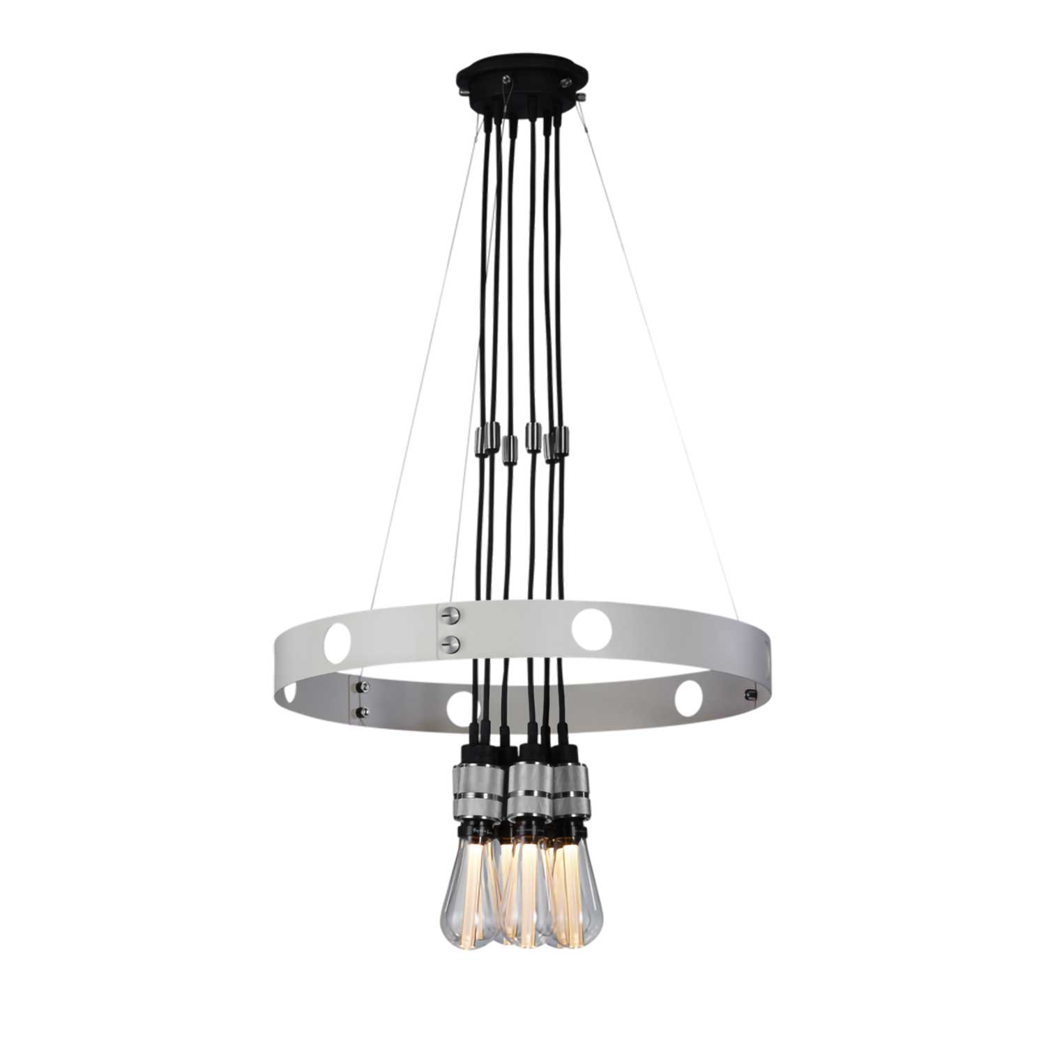 Hero Light - Industrial metal chandelier and bulbs for kitchen