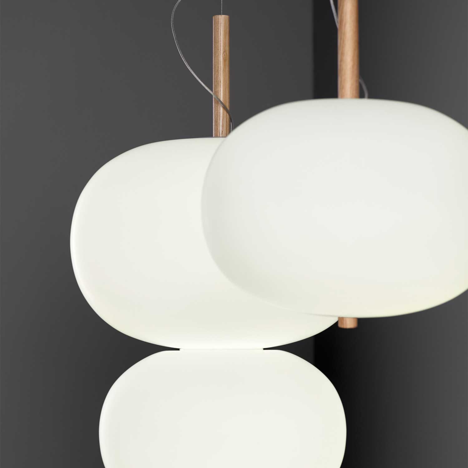 Ilargi 2 - Suspension LED en verre design moderne pour chambre