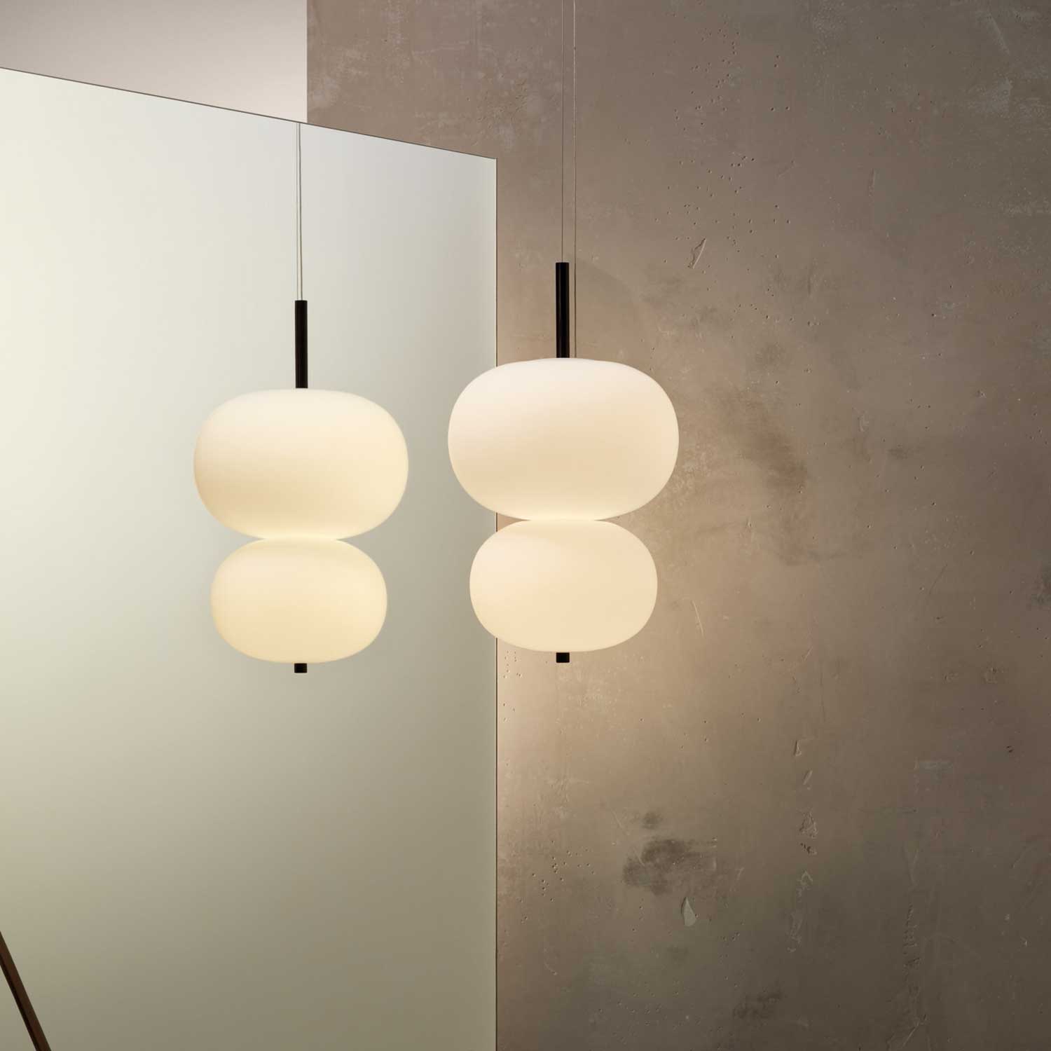 Ilargi 2 - Suspension LED en verre design moderne pour chambre