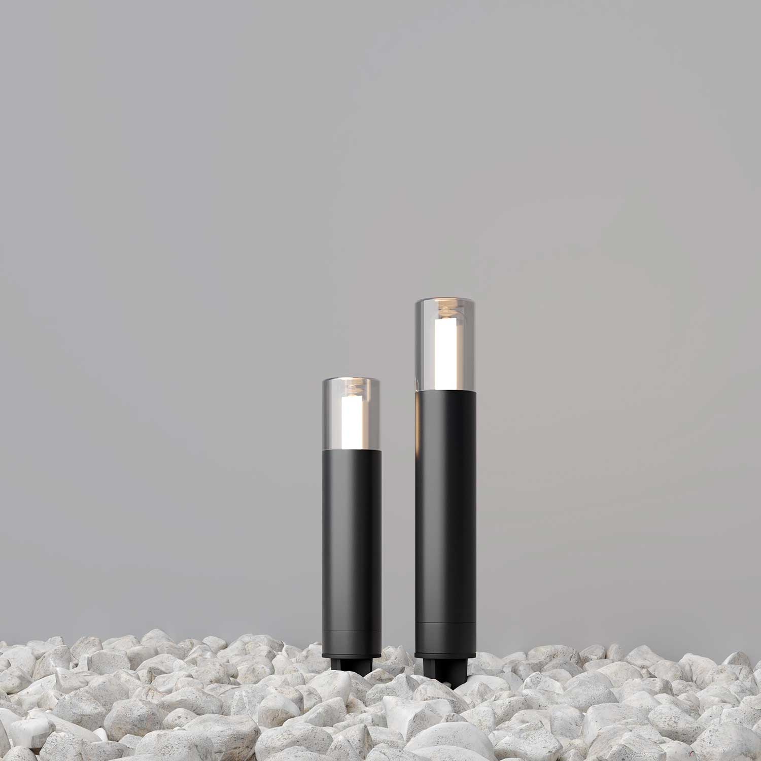 Glide - Potelet extérieur en acier noir pour jardin moderne
