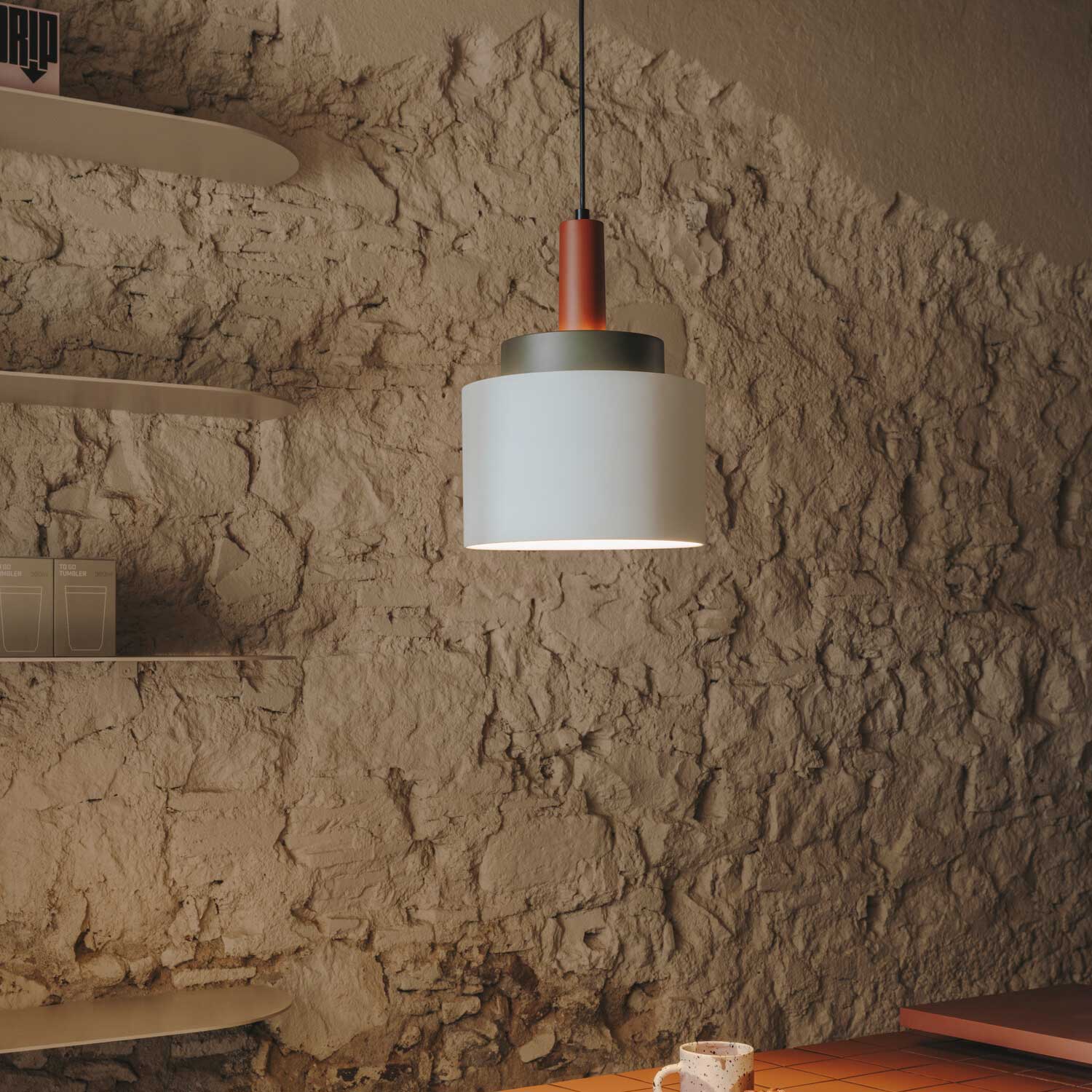 Keops Triple - Suspension en métal coloré design pour chambre