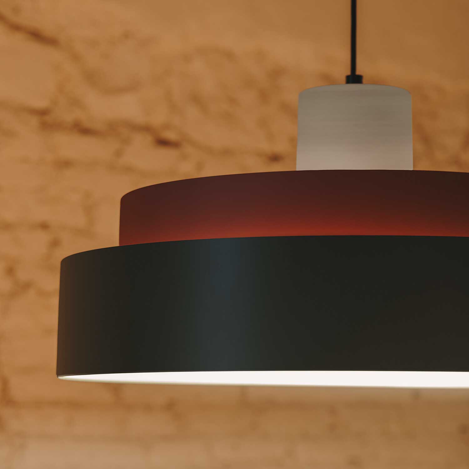 Keops Triple - Suspension en métal coloré design pour chambre