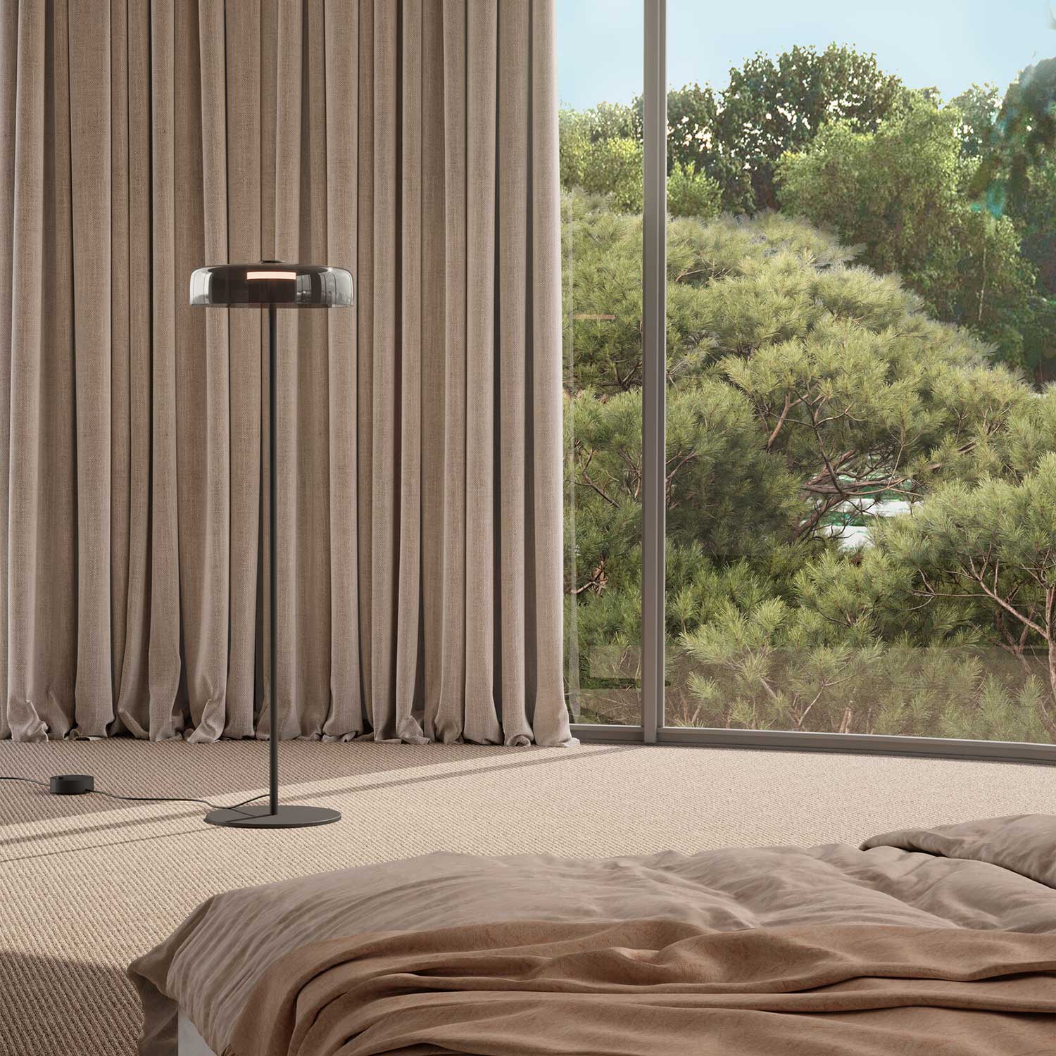 Levels 1 - LED floor lamp in glass design for living room