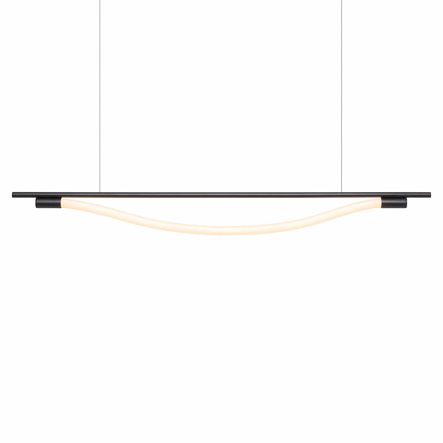 Levity Bow - Suspension linéaire tube led design pour salle à manger