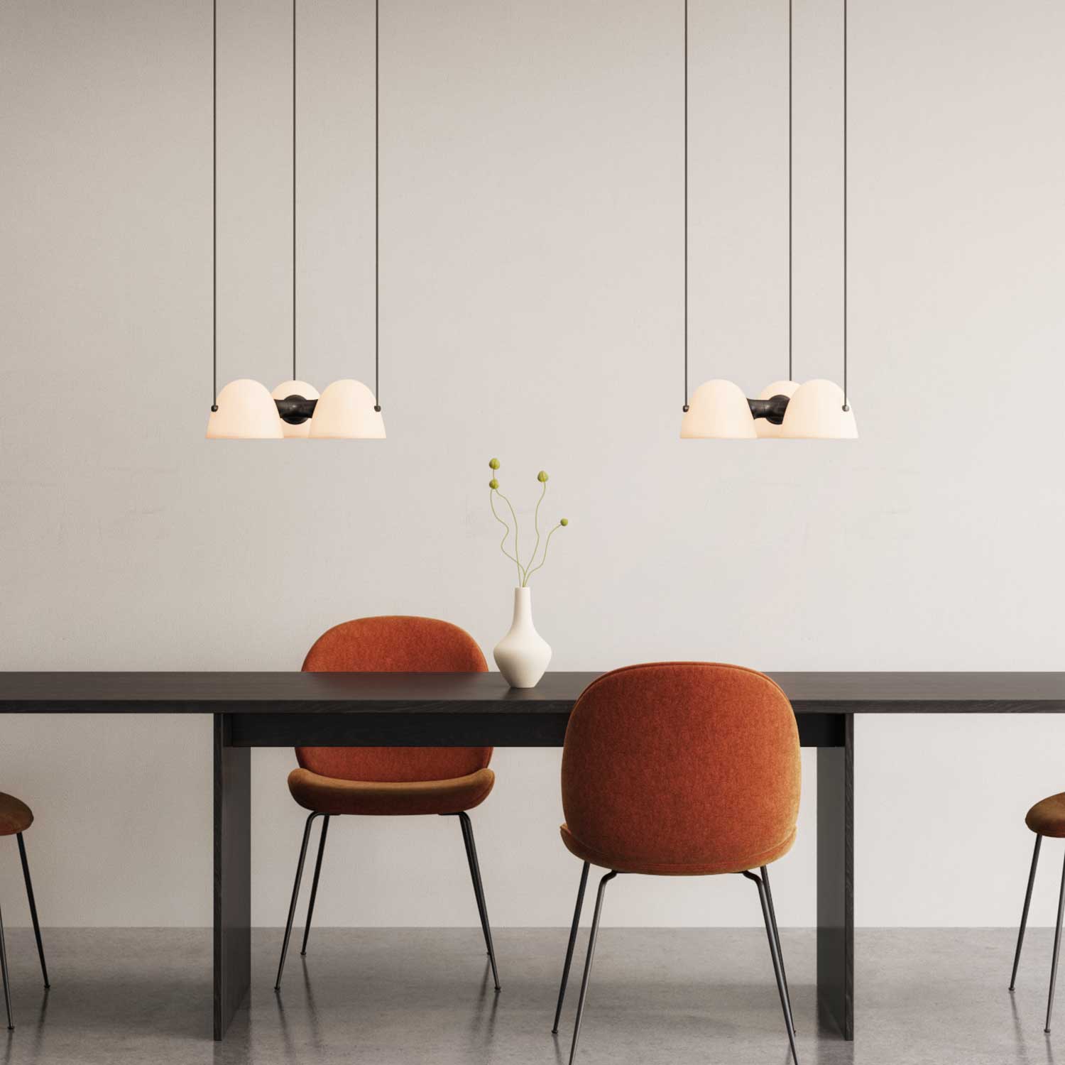 Fuse - Lustre design en albâtre et laiton vieilli pour salon