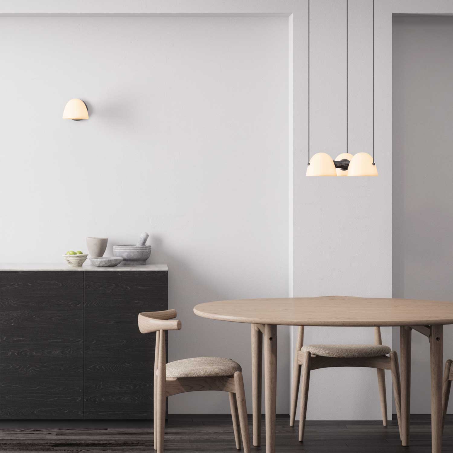 Fuse - Lustre design en albâtre et laiton vieilli pour salon