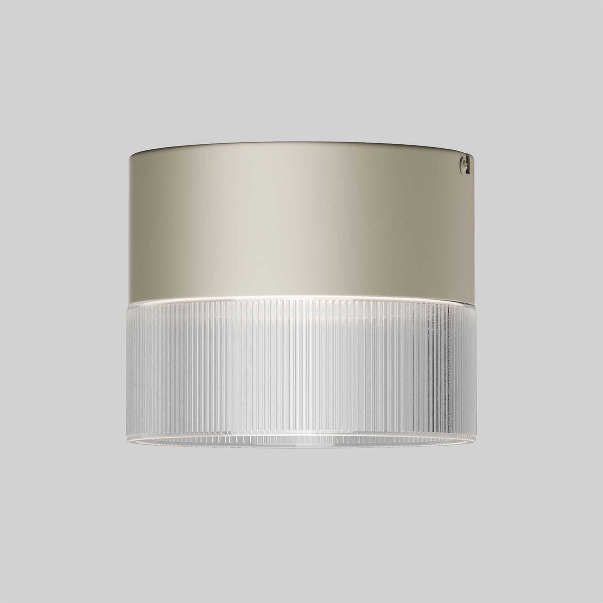 Olin - Spot de plafond en verre rainuré et métal, style contemporain