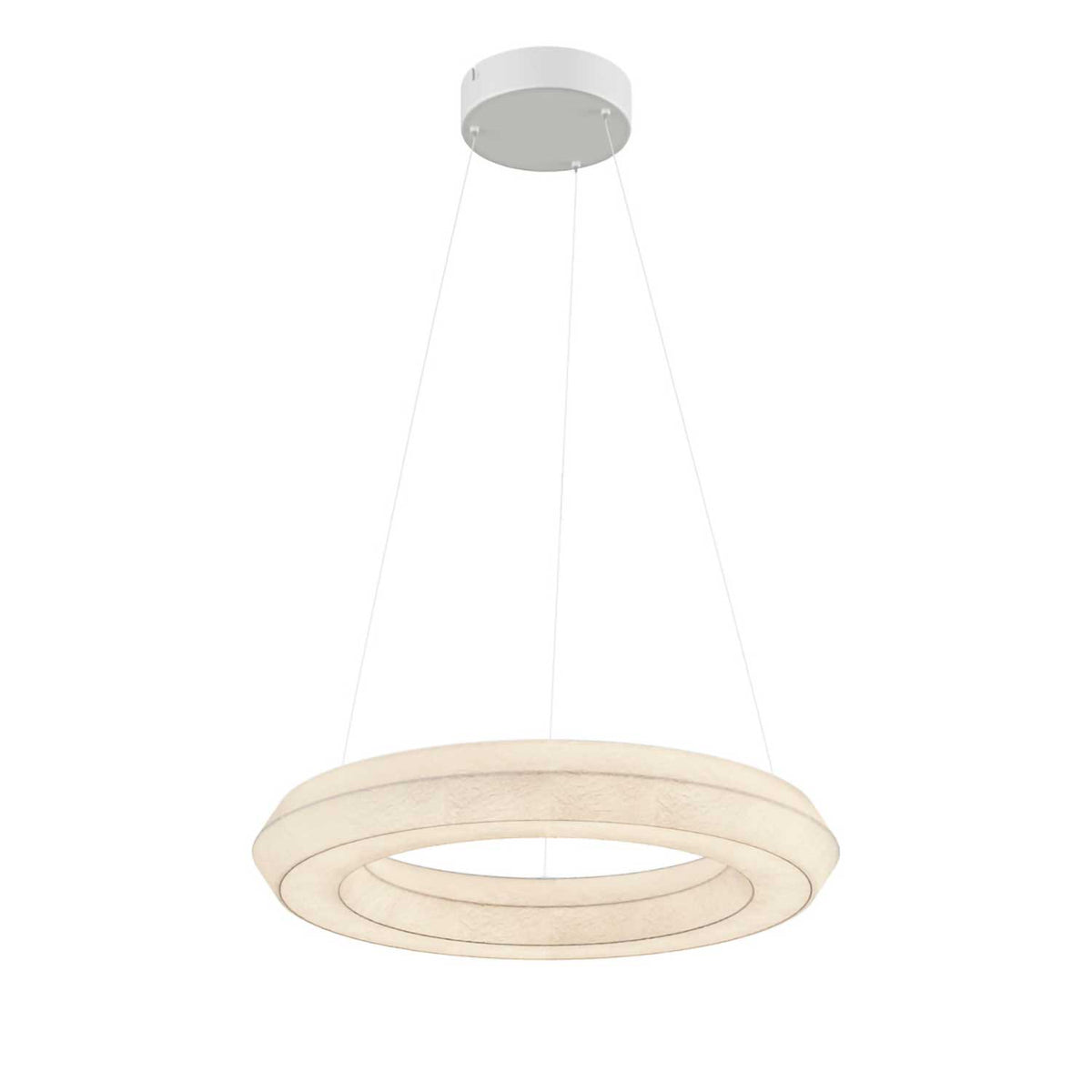 Seda - Suspension LED en tissu et métal, style japandi