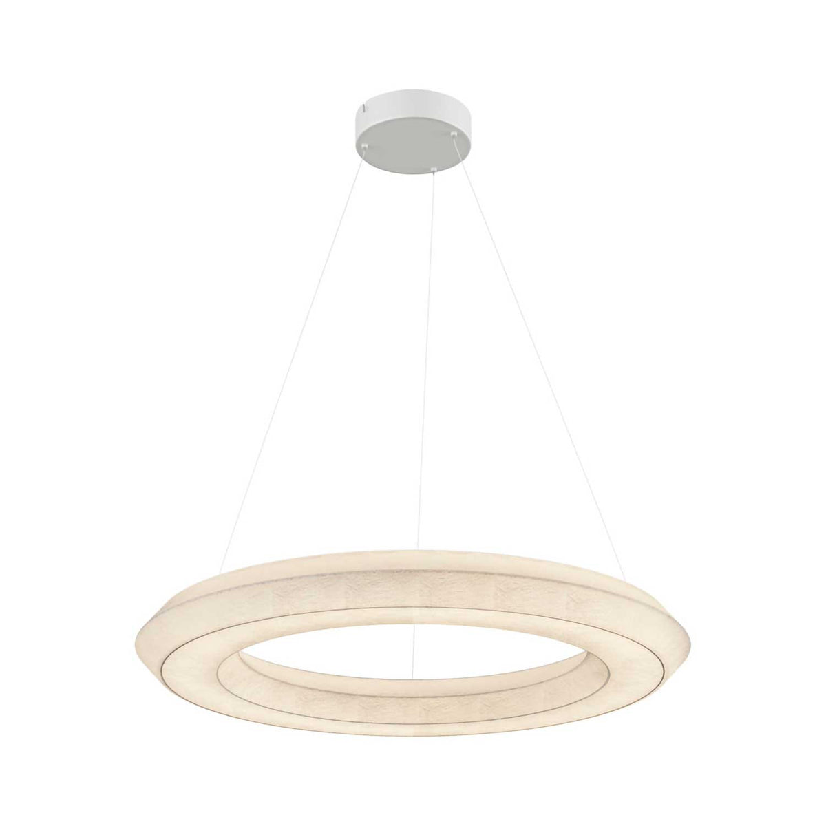 Seda - Suspension LED en tissu et métal, style japandi