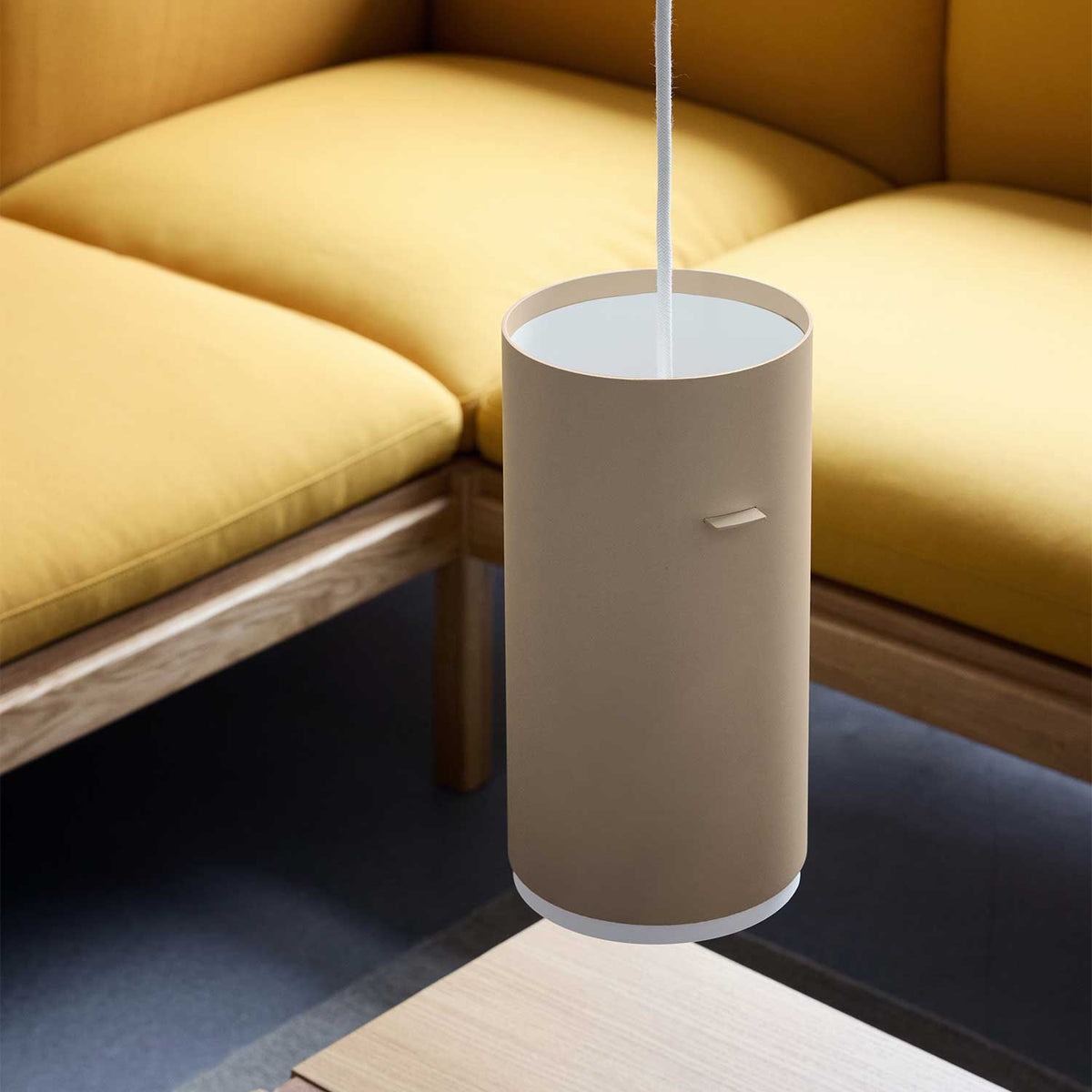TUBE - Minimalist-style aluminum and translucent paper pendant light