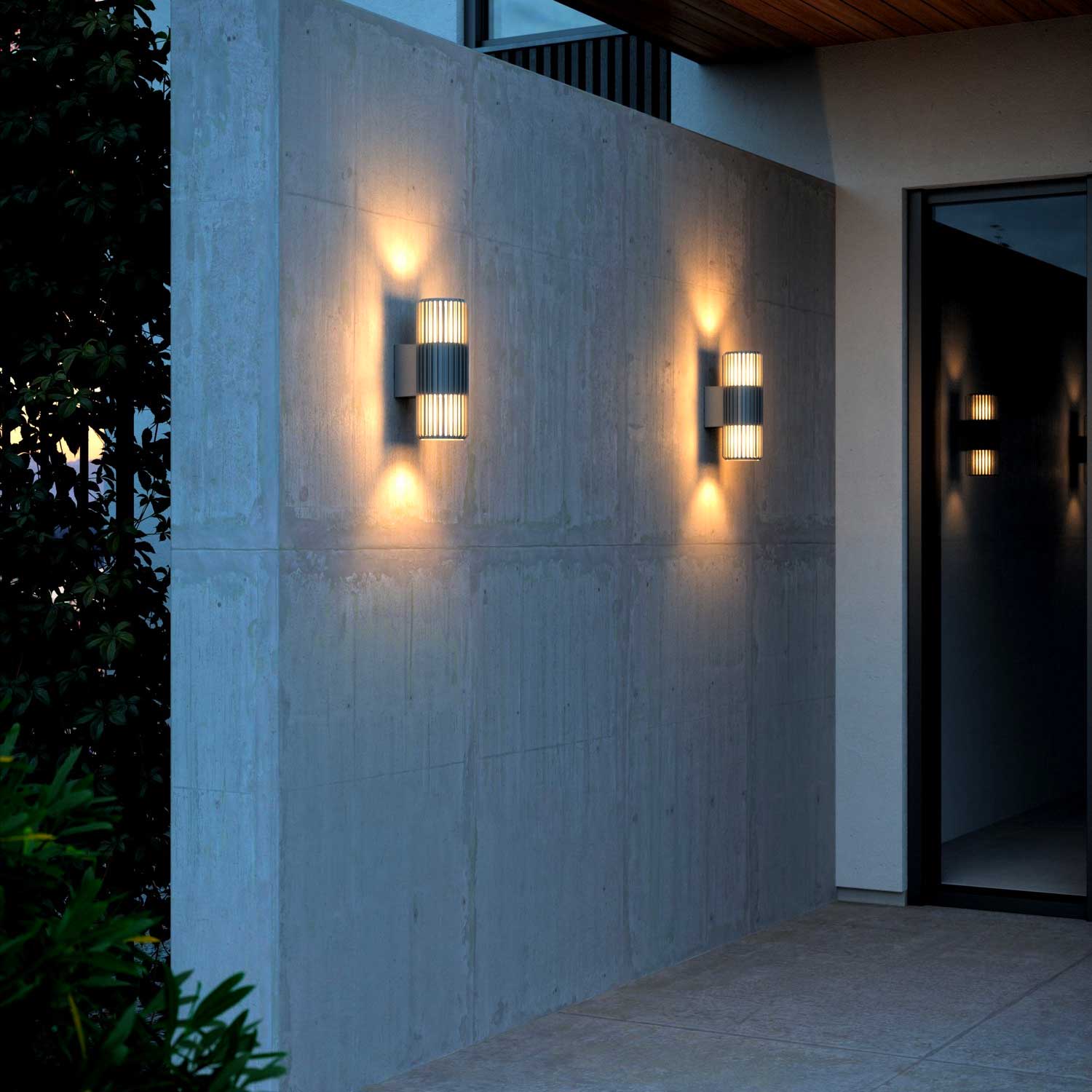 Aludra - Applique murale double extérieure moderne en acier