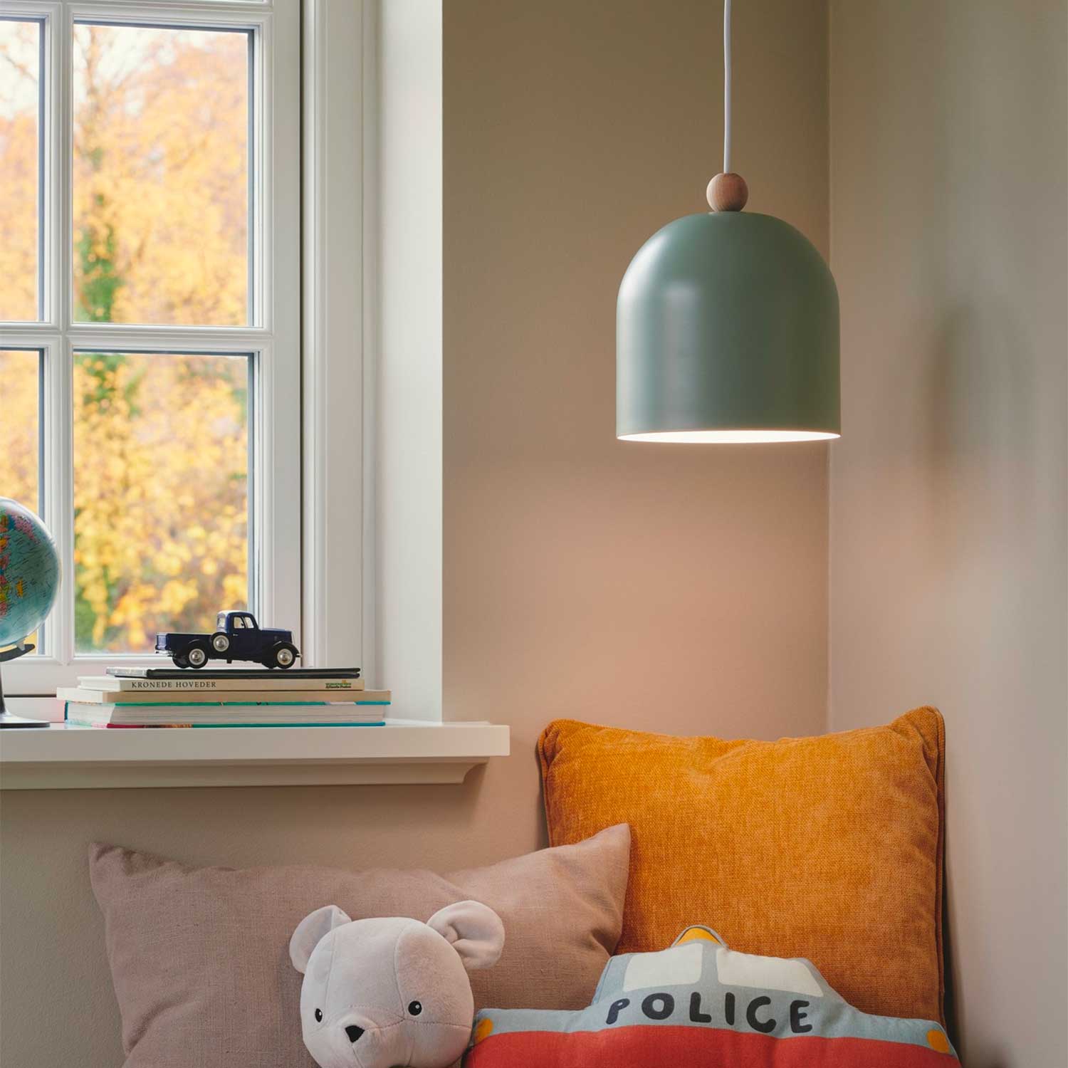 Gaston - Suspension scandinave en métal et bois coloré