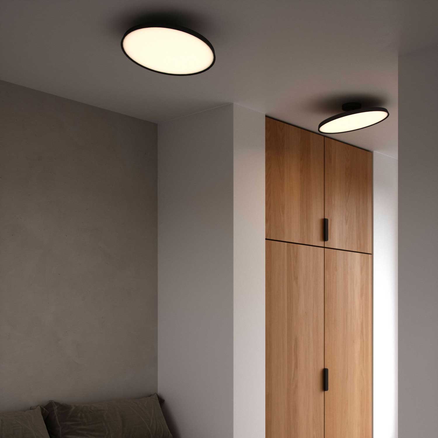Kaito - Plafonnier LED en acier orientable pour salon contemporain