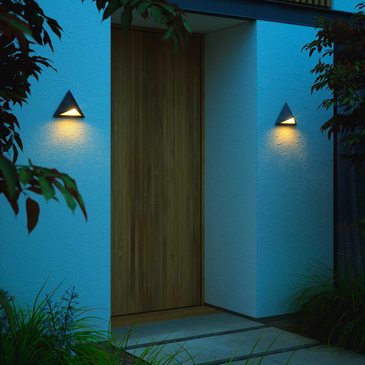 Konit - Aplique de pared negro para exterior diseño contemporáneo