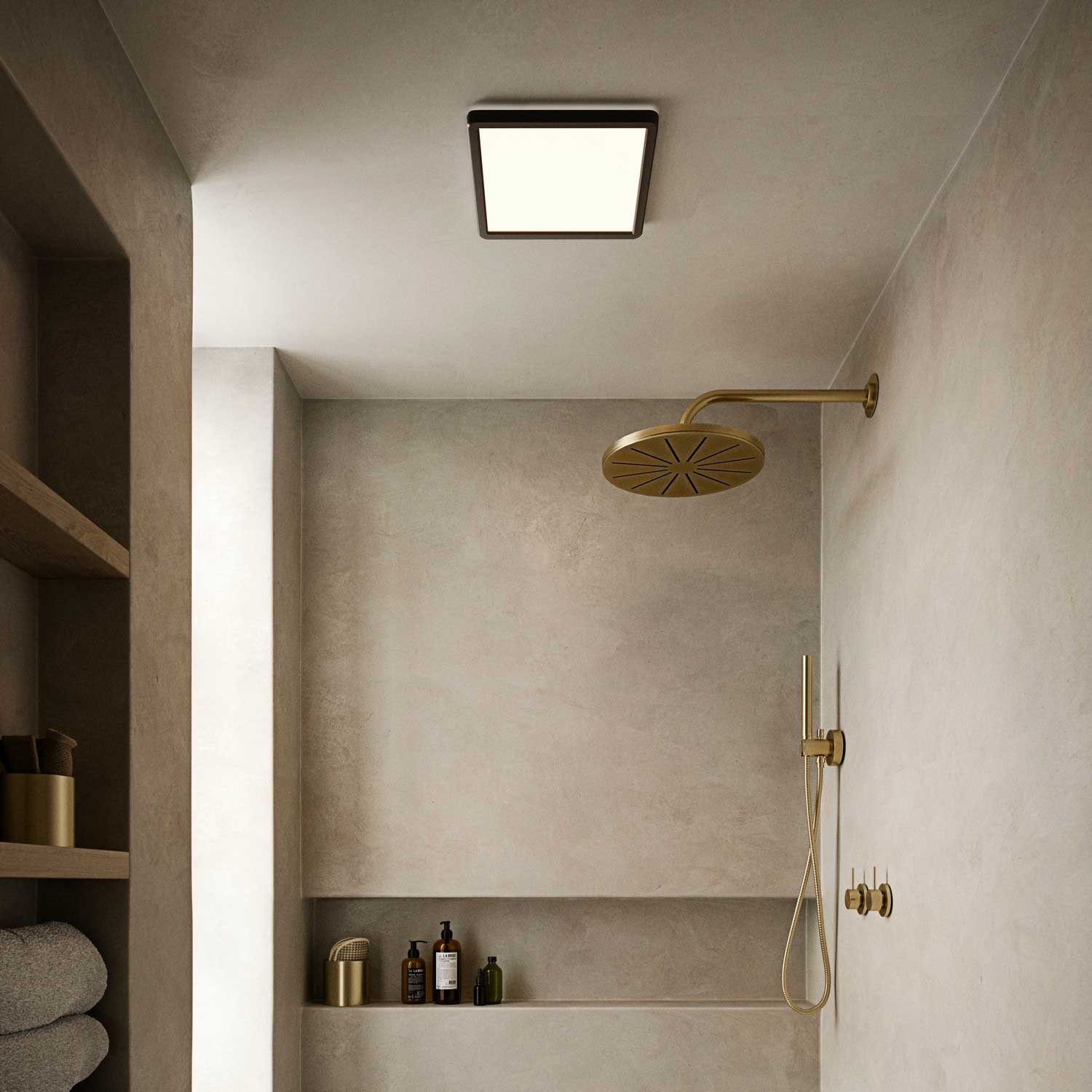 Oja - Plafonnier carré LED étanche pour salle de bain moderne