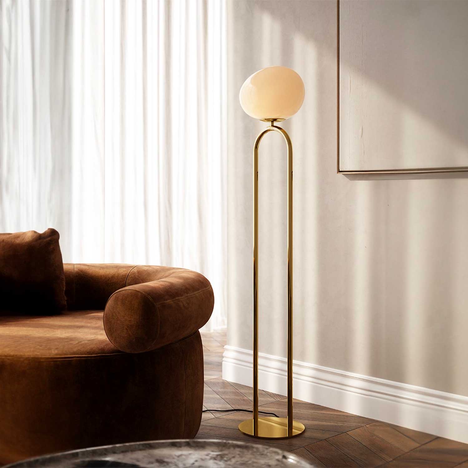 Shapes - Lampadaire en laiton et verre design chic pour chambre