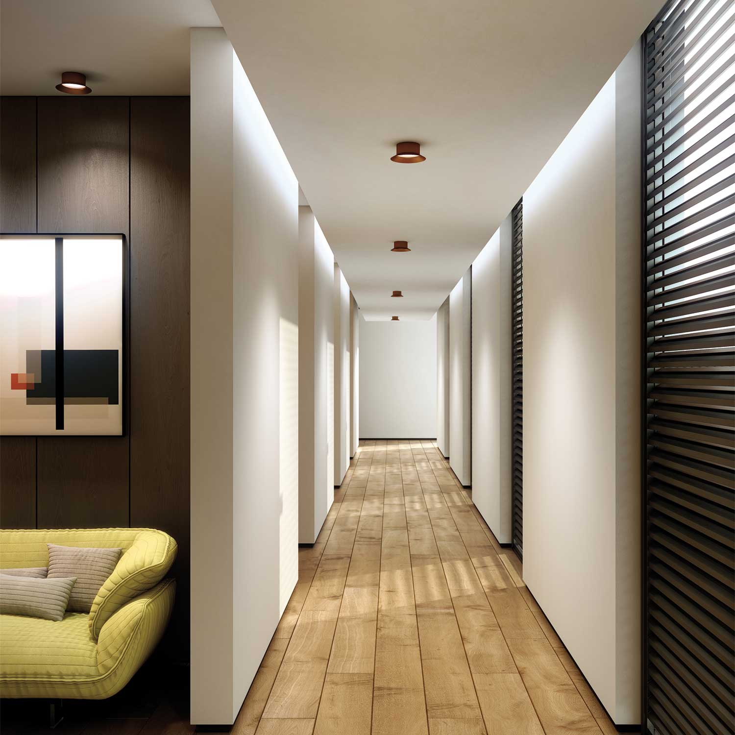 Maine - Designer-LED-Deckenleuchte aus Kupfer für den Wohnraum